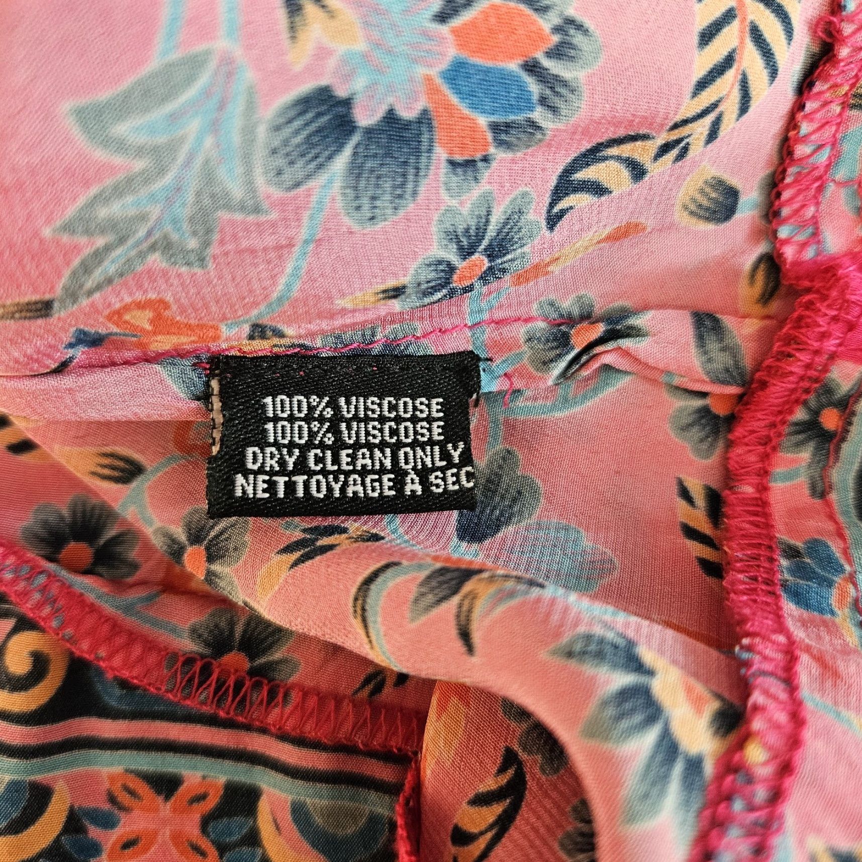 Vintage Feathers by Tolani Womens Top Blouse S Pink Floral Viscose Long Sleeve Size S / US 4 / IT 40 - 4 Thumbnail