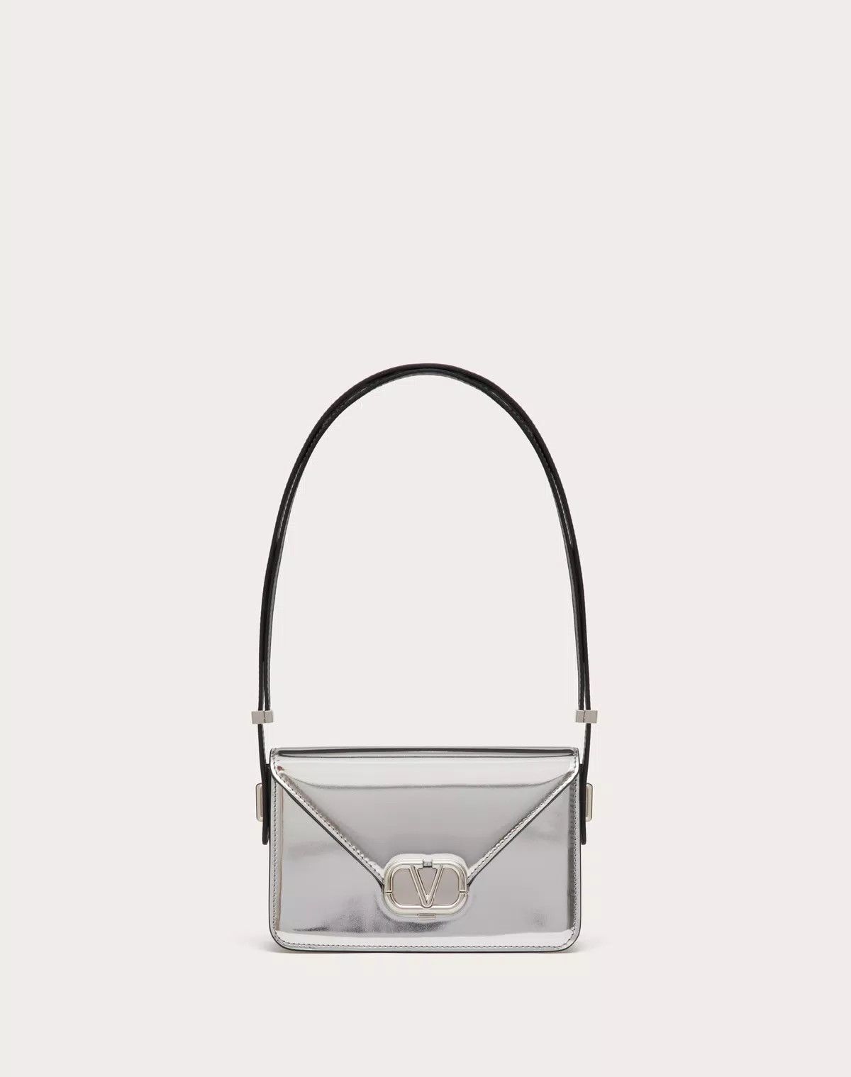 Valentino oc11z0725 Size:OS/ Mirror-Effect Calfskin Bag in Silver Size ONE SIZE - 1 Thumbnail