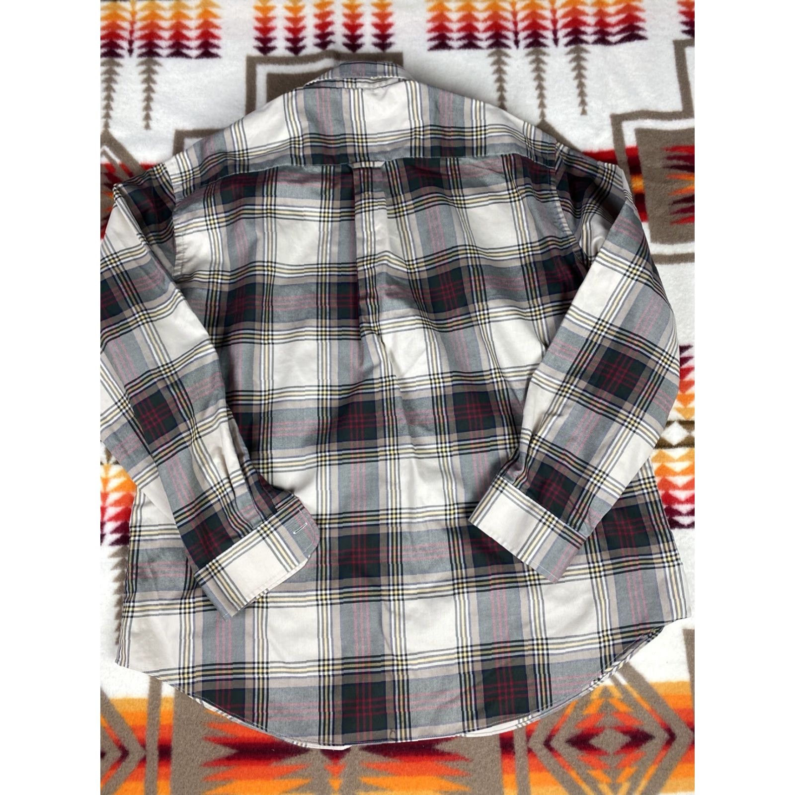 Vintage St John’s Bay Plaid Tan Tartan Mens XL Button-Down Long Sleeve Shirt Size US XL / EU 56 / 4 - 2 Thumbnail