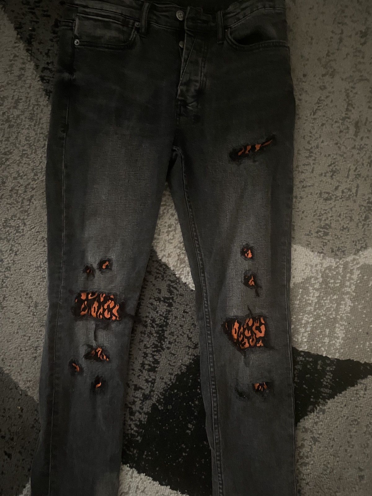 Ksubi Black Van Wrinkle Angst Fire Patch Jeans Size US 30 / EU 46 - 1 Thumbnail