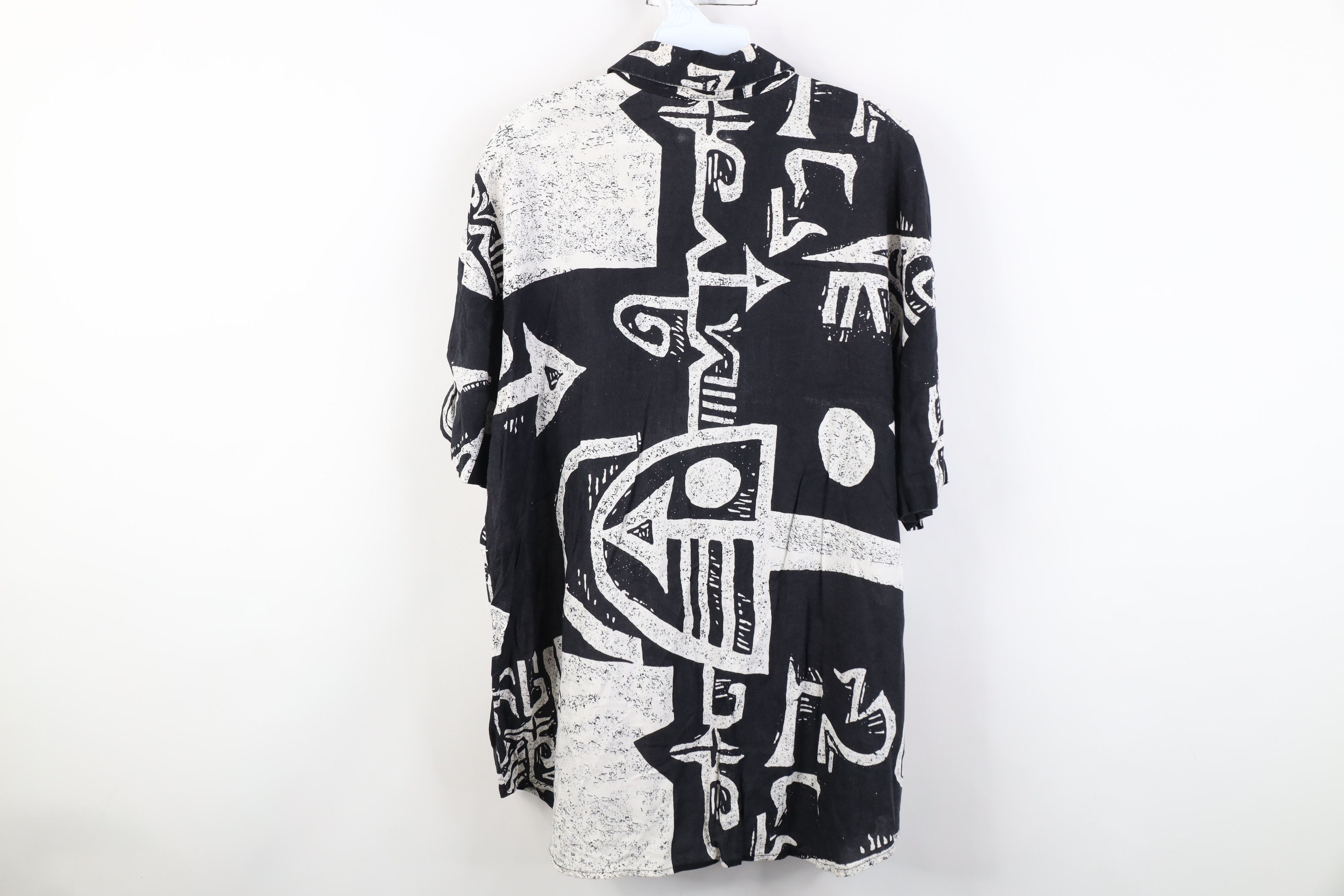 Vintage Vintage 90s Streetwear Gabardine Abstract Art Button Shirt Size L / US 10 / IT 46 - 11 Thumbnail