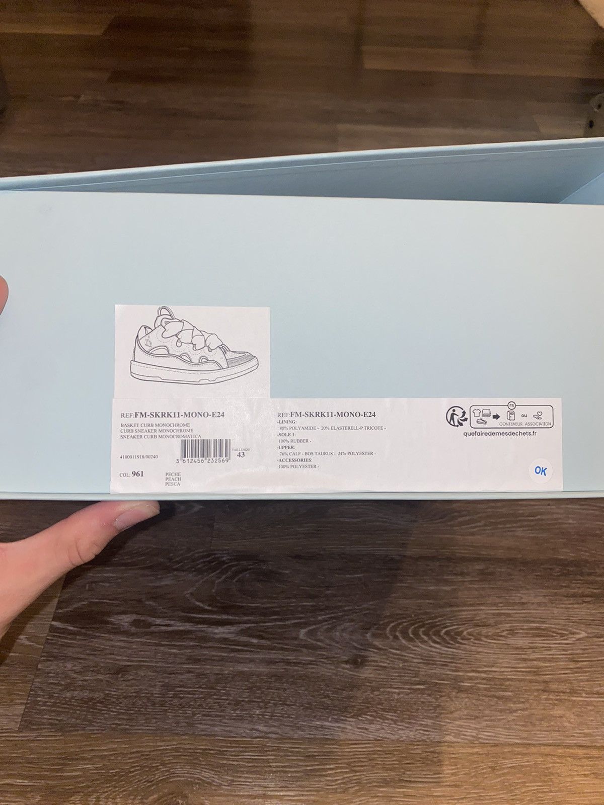 Lanvin LANVIN Leather Curb Sneaker Cream Pure White in Size 10 Size US 10 / EU 43 - 16 Thumbnail