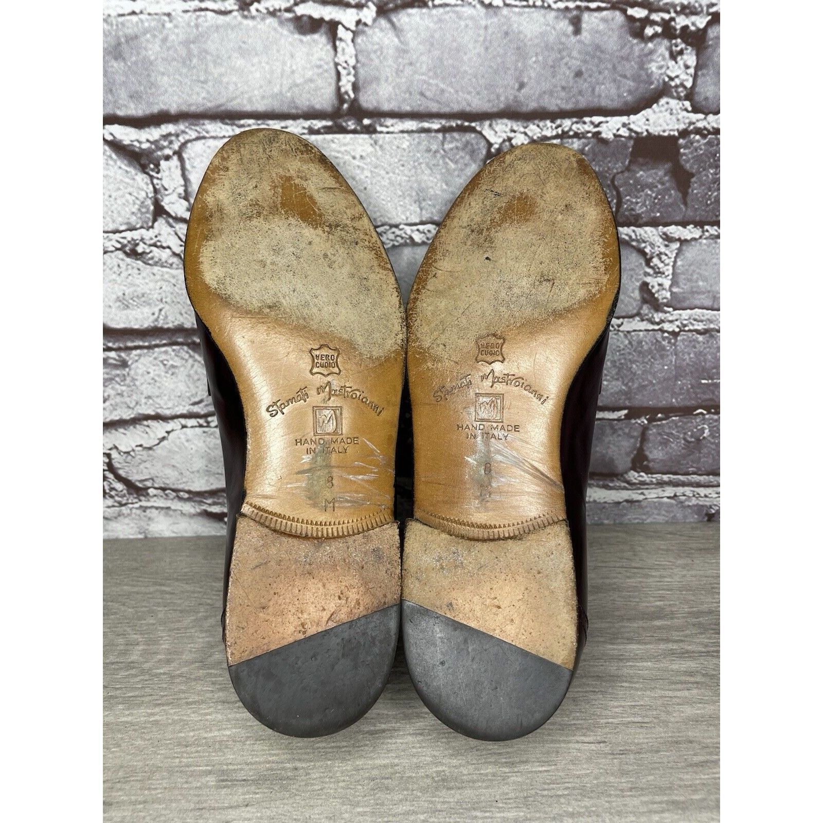 Other Stamati Mastroianni Burgundy Leather Wingtip Tassel Loafers Size US 8 / EU 41 - 12 Thumbnail