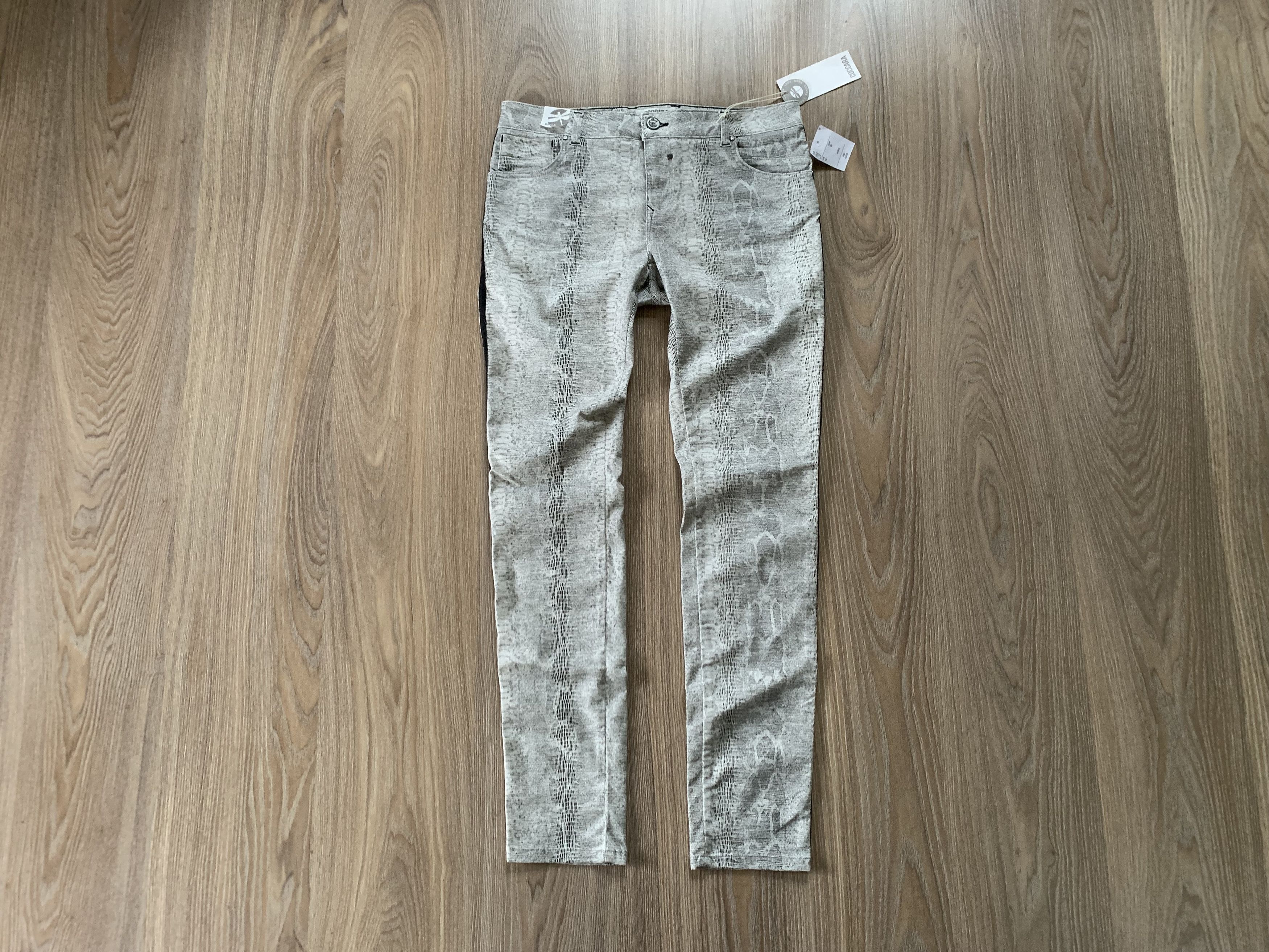 Denime × Designer Coccara Animal Print Jeans Piton Reptile Size 31" - 1 Thumbnail