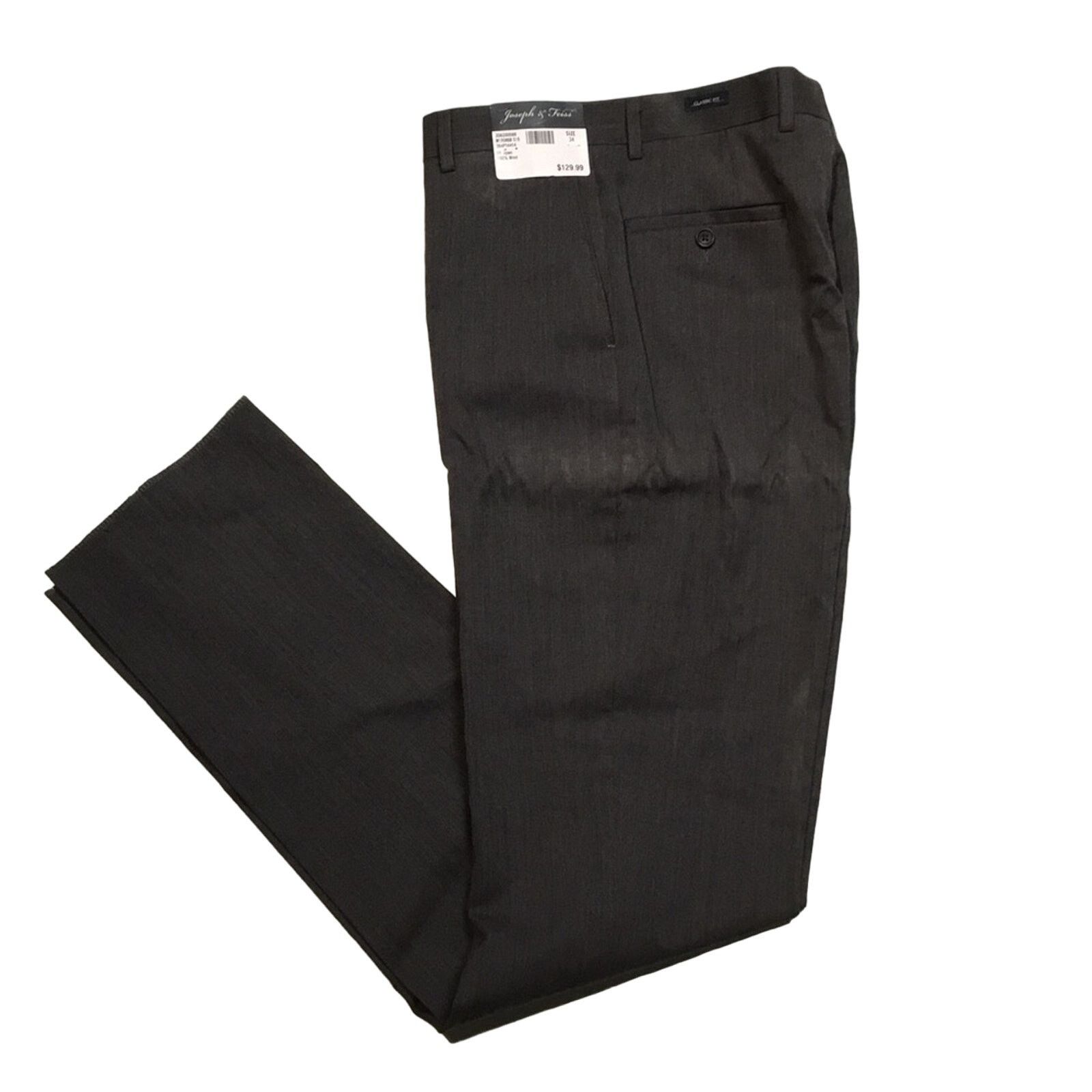 Joseph & Feiss NWT Joseph & Feiss Medium Gray Wool Dress Pants Size US 34 / EU 50 - 6 Thumbnail