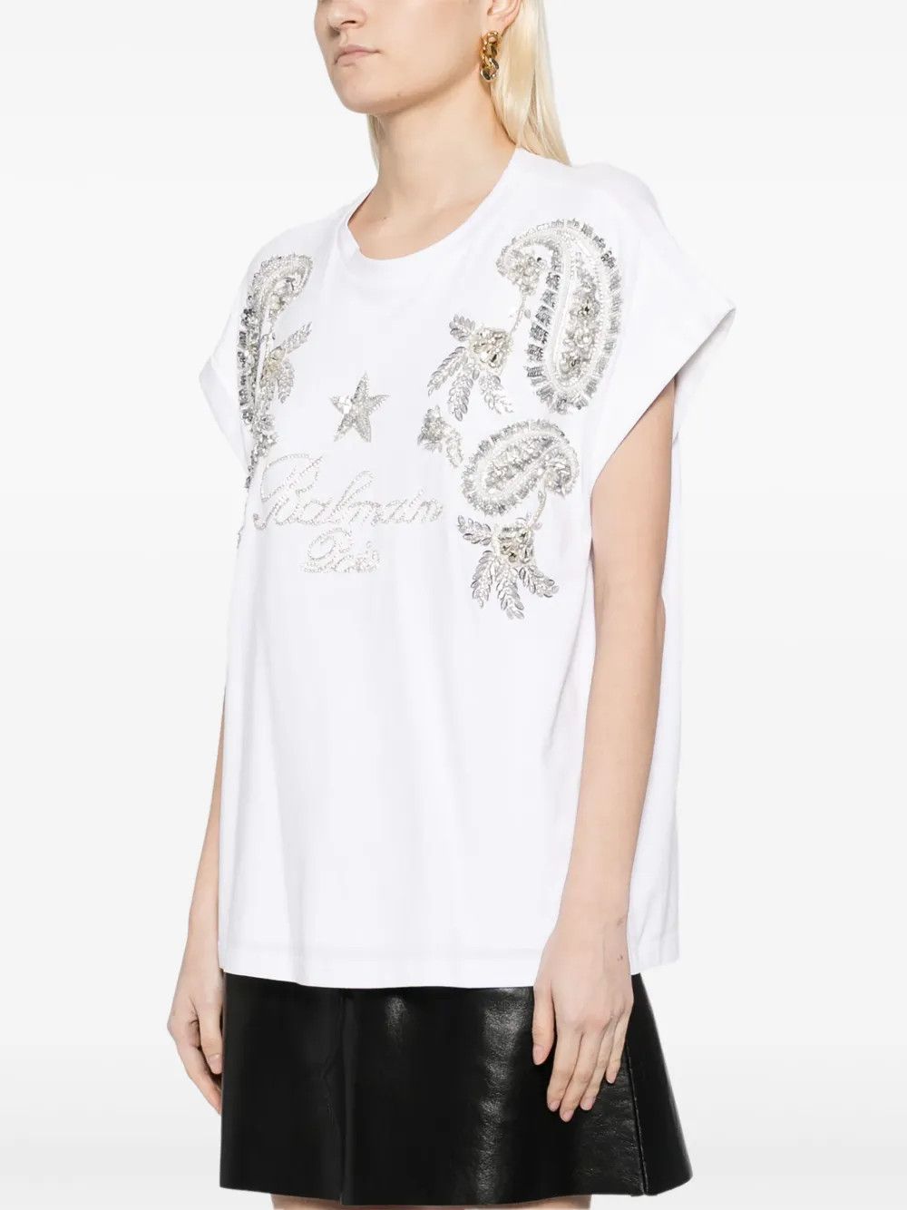 Balmain o1y0625 T-Shirt in White Size M / US 6-8 / IT 42-44 - 3 Thumbnail