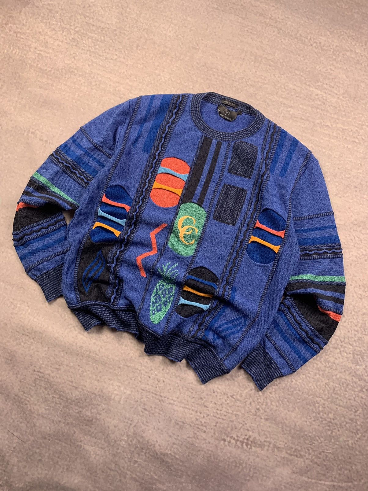 Carlo Colucci Vintage Coogi Style Sweater Carlo Colucci Knit 90s Y2K Cable Size US L / EU 52-54 / 3 - 2 Thumbnail