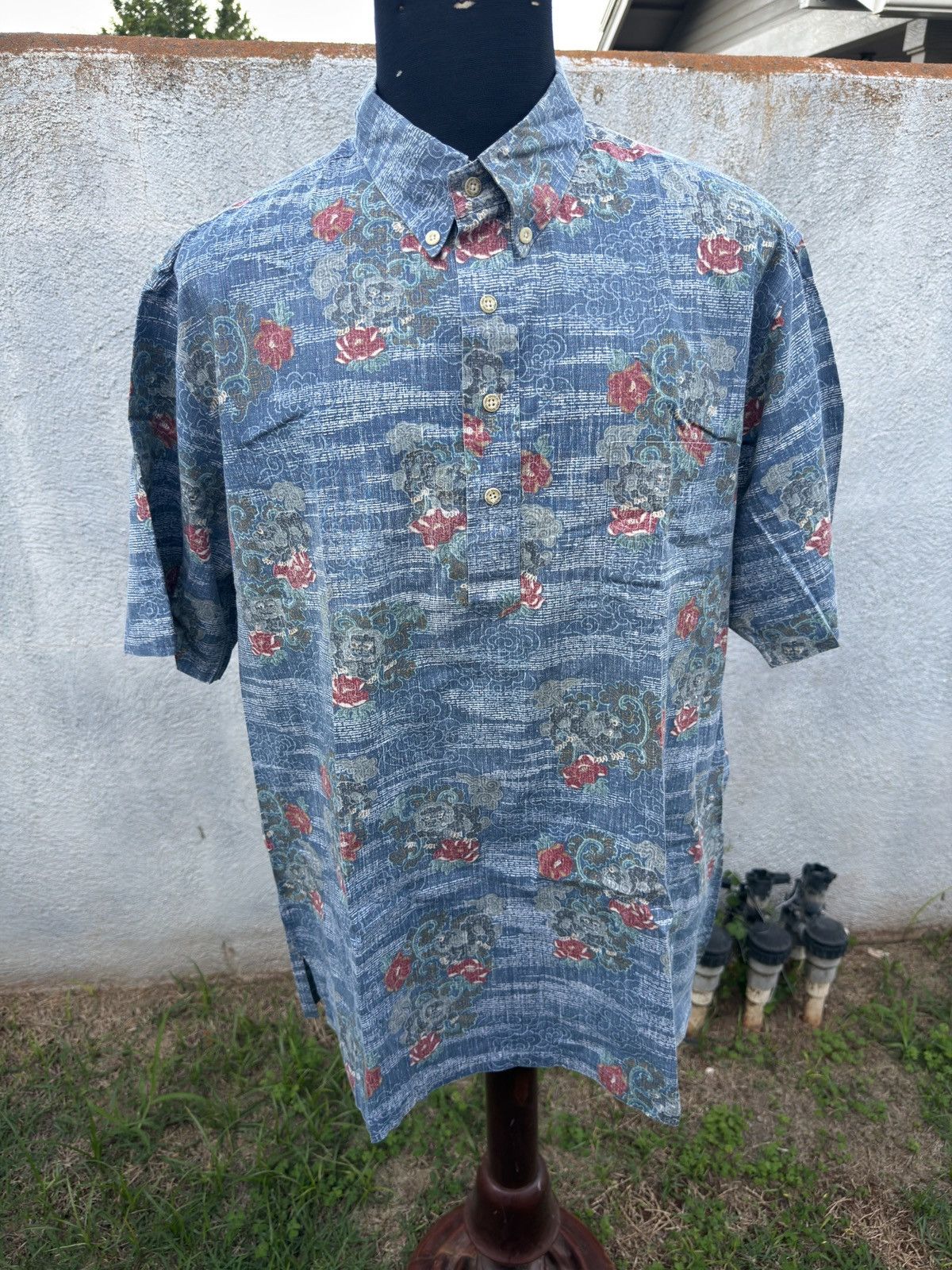 Reyn Spooner PreOwned Reyn Spooner Hawaiian Print Blue Pullover Men's XXL Size US XXL / EU 58 / 5 - 1 Thumbnail