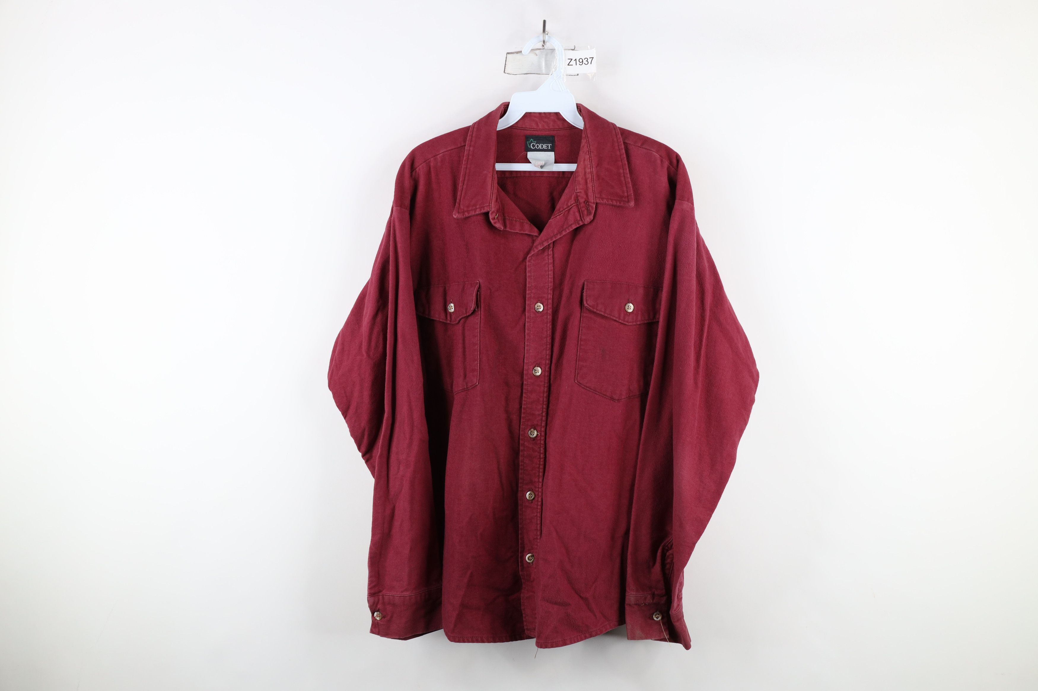 Vintage Vintage 90s Streetwear Heavy Chamois Cloth Button Shirt USA Size US XL / EU 56 / 4 - 1 Thumbnail