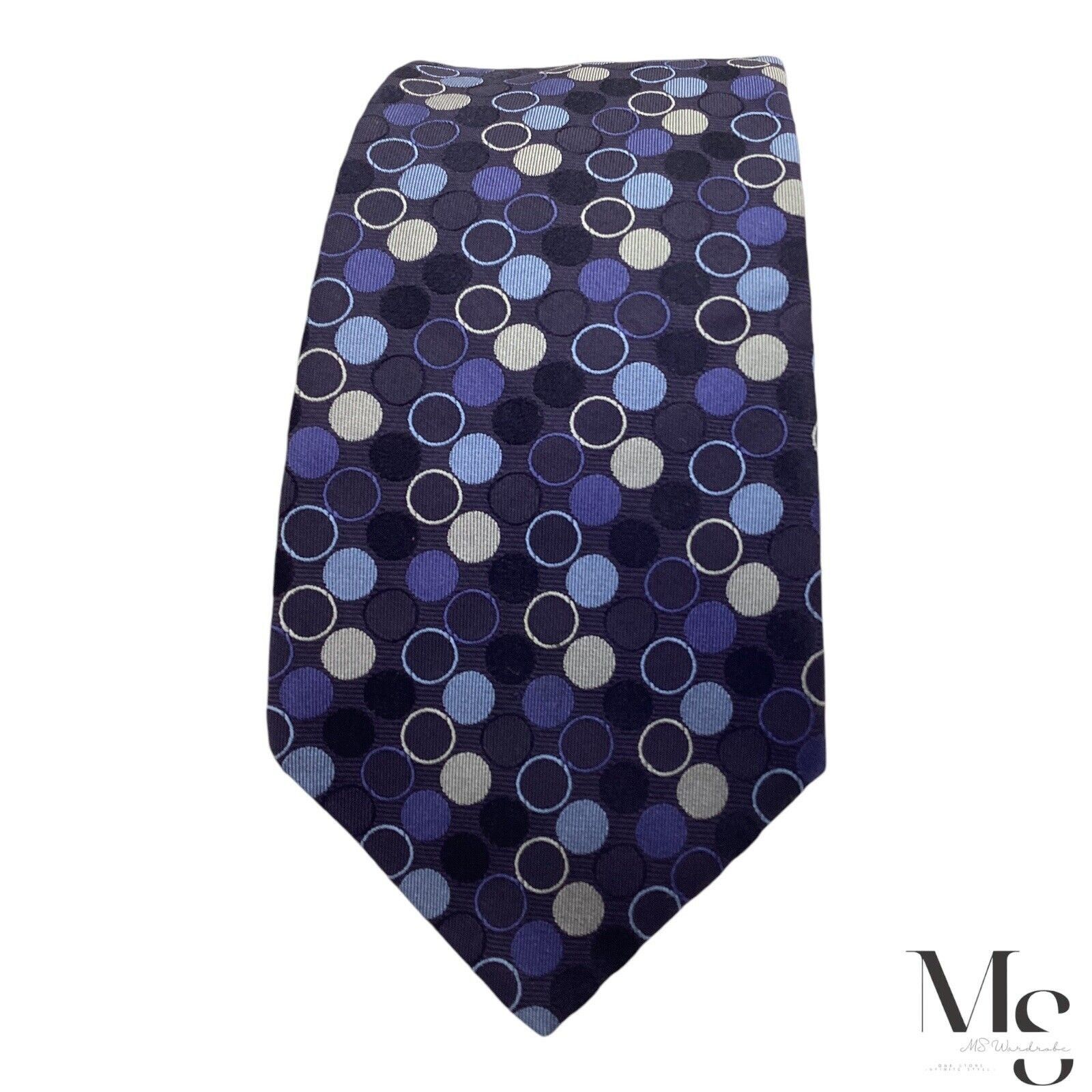Michael Kors MICHAEL KORS Blue Geometric Luxury Designer Silk Tie Made In Size ONE SIZE - 2 Thumbnail
