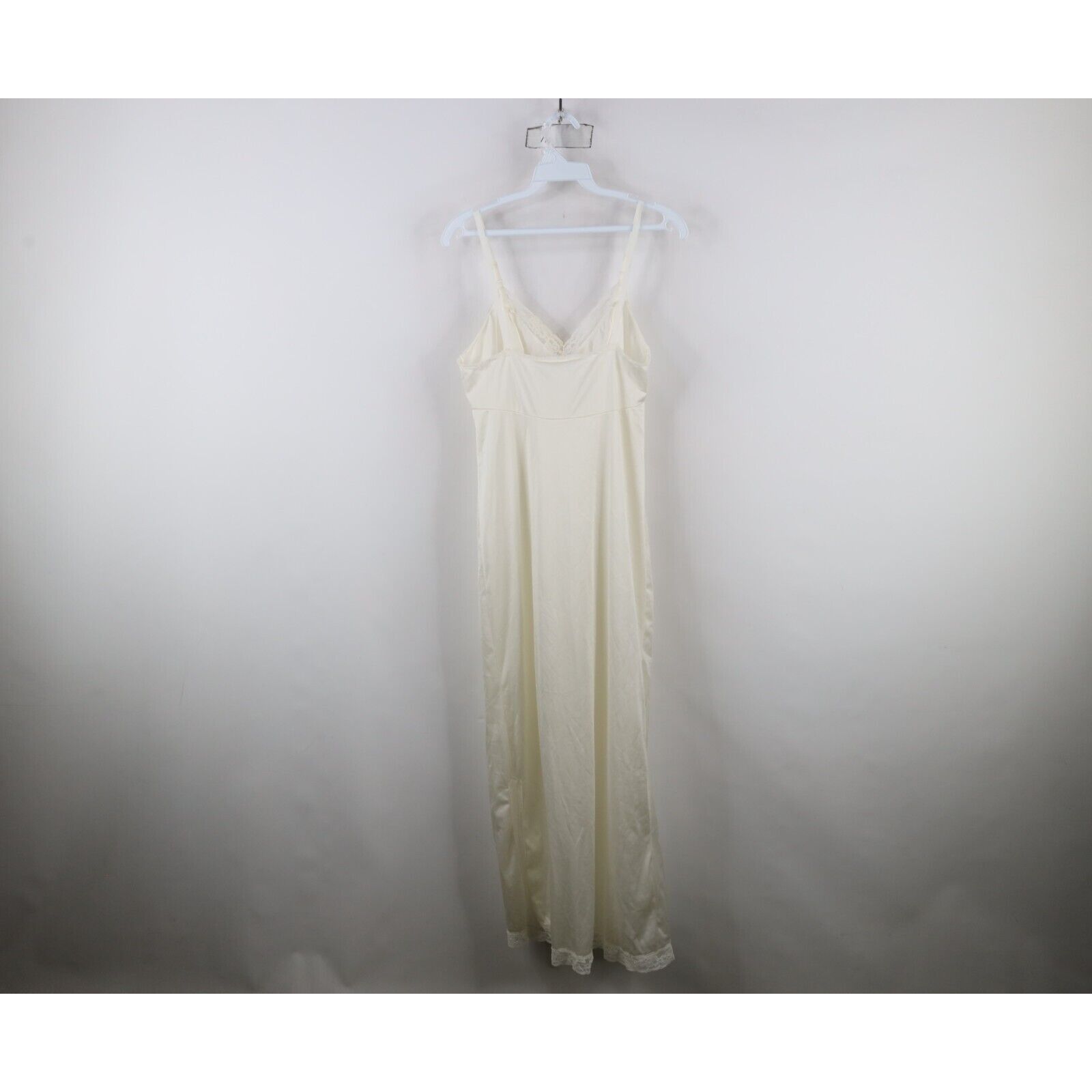 Vintage Vintage 70s Sheer Silky Nylon Lace Flower Night Gown Slip Size XL / US 12-14 / IT 48-50 - 12 Thumbnail