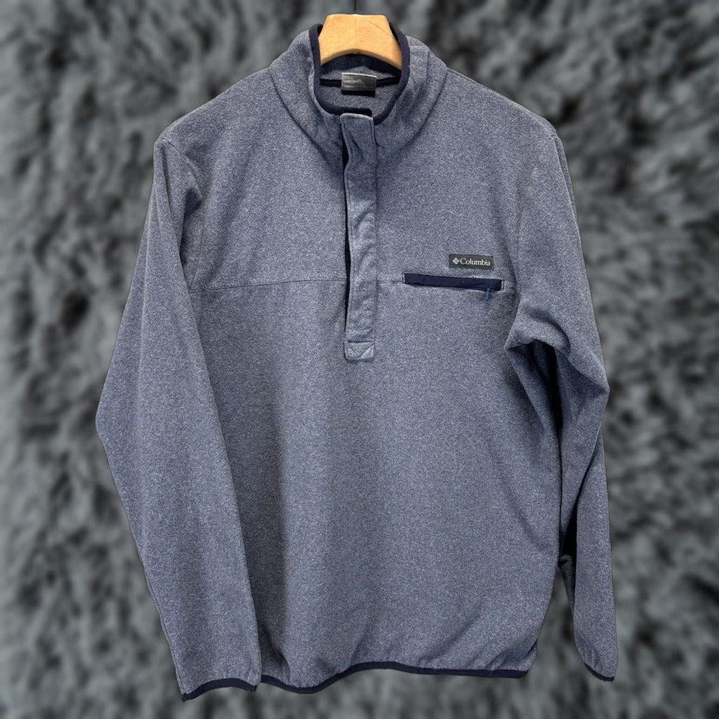 Vintage Columbia Fleece Pullover Jacket Sz Medium Men’s Blue 1/4 Snap Outdoors Hiking Size US M / EU 48-50 / 2 - 1 Thumbnail