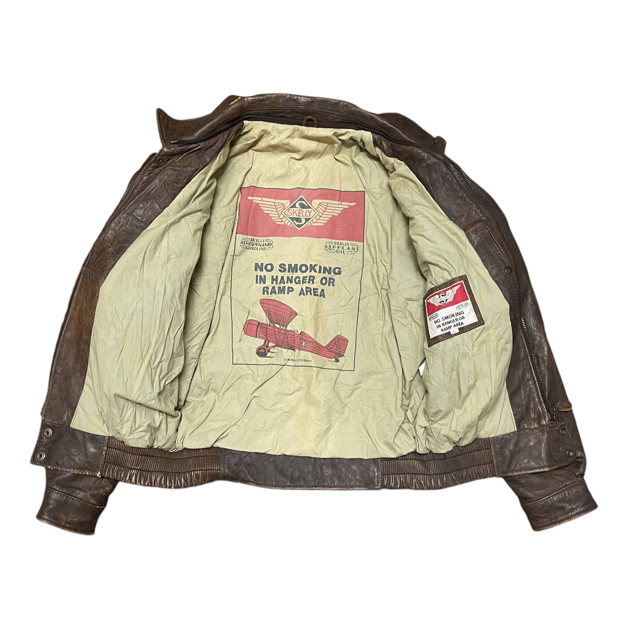 Leather Vintage Skelly Aero Dynamic Gasoline Cuir Leather Jacket Size US L / EU 52-54 / 3 - 8 Thumbnail