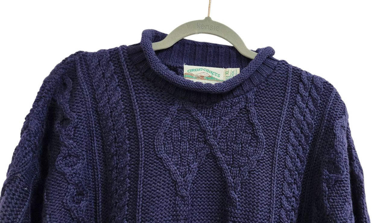 Aran Crafts ARAN CRAFTS Navy 100% Irish Merino Wool Sweater Cable Knit Size US XL / EU 56 / 4 - 3 Thumbnail
