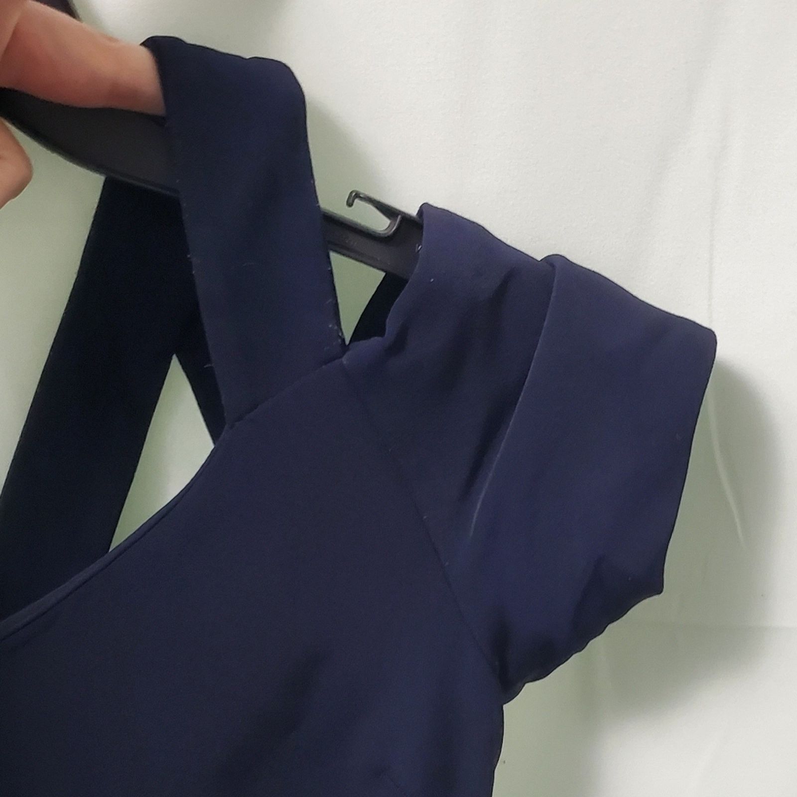 Antonio Berardi Antonio Berardi Navy Blue Asymmetrical Cold Shoulder Gown Size M / US 6-8 / IT 42-44 - 7 Thumbnail