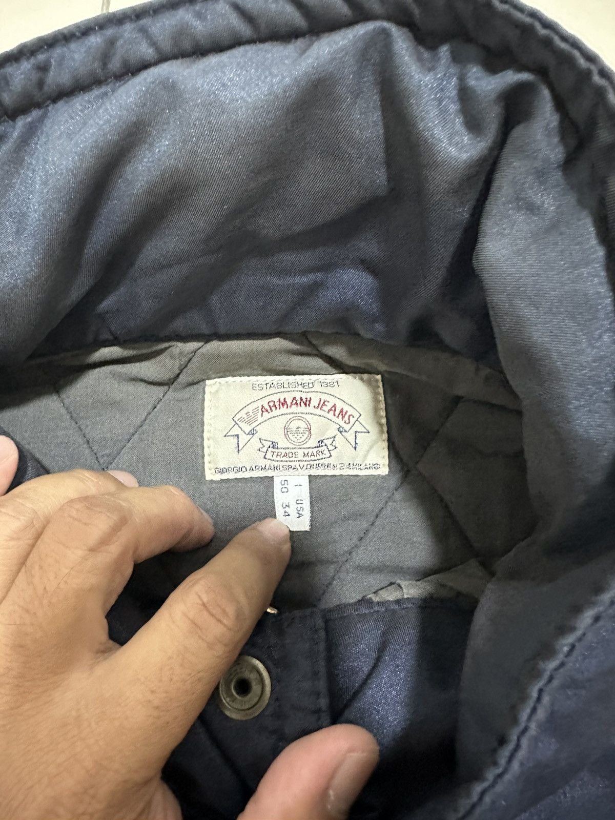 Giorgio Armani Vintage 80’s Armani Jeans Padded Jacket Oversized Blue Power Size US M / EU 48-50 / 2 - 8 Thumbnail