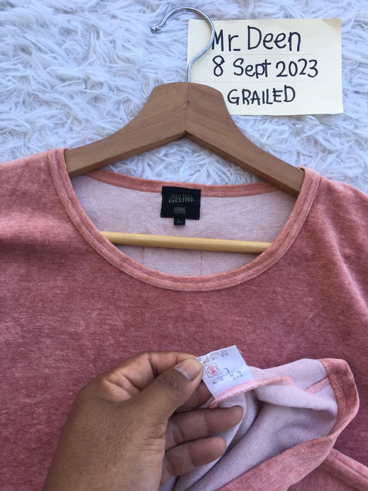Jean Paul Gaultier Rare Vintage Jean Paul Gaultier Homme Velvet Tshirt Size US M / EU 48-50 / 2 - 8 Thumbnail