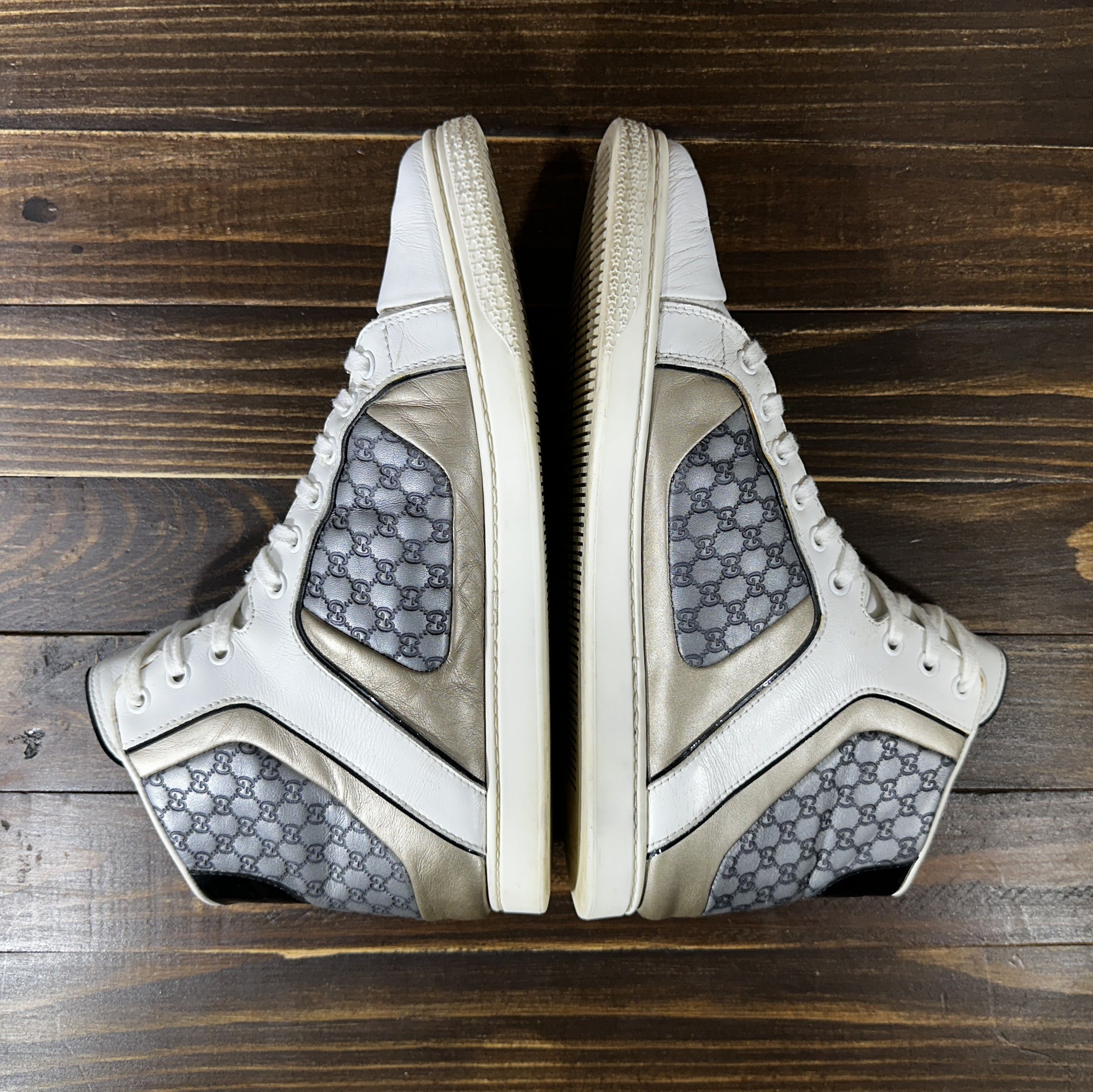 Gucci × Leather GUCCI Guccissima Monogram Leather Hi-Top Sneakers Italy Size US 9.5 / IT 39.5 - 9 Thumbnail