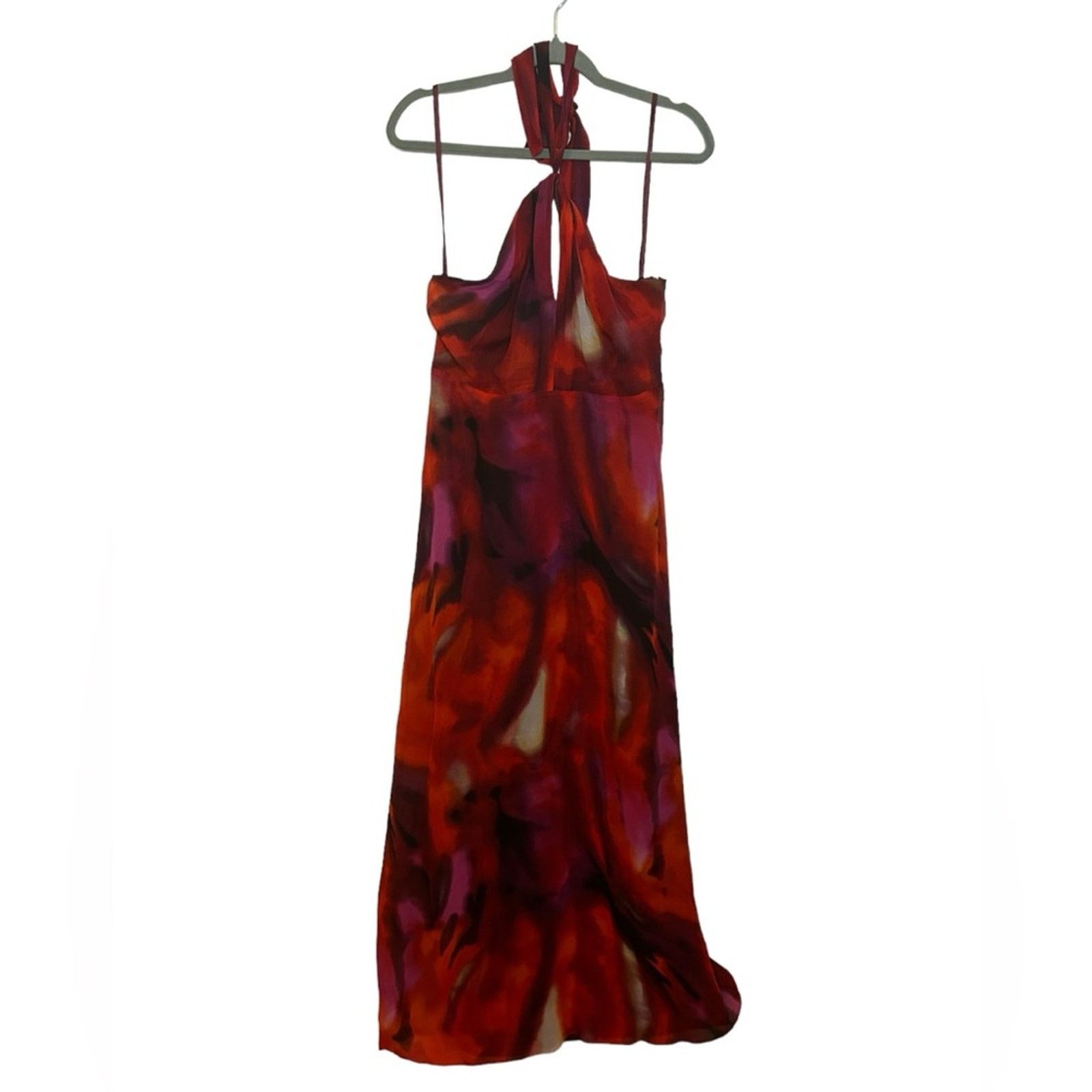 INTERMIX INTERMIX SUNSET SILK HALTER MAXI DRESS Size L / US 10 / IT 46 - 1 Thumbnail