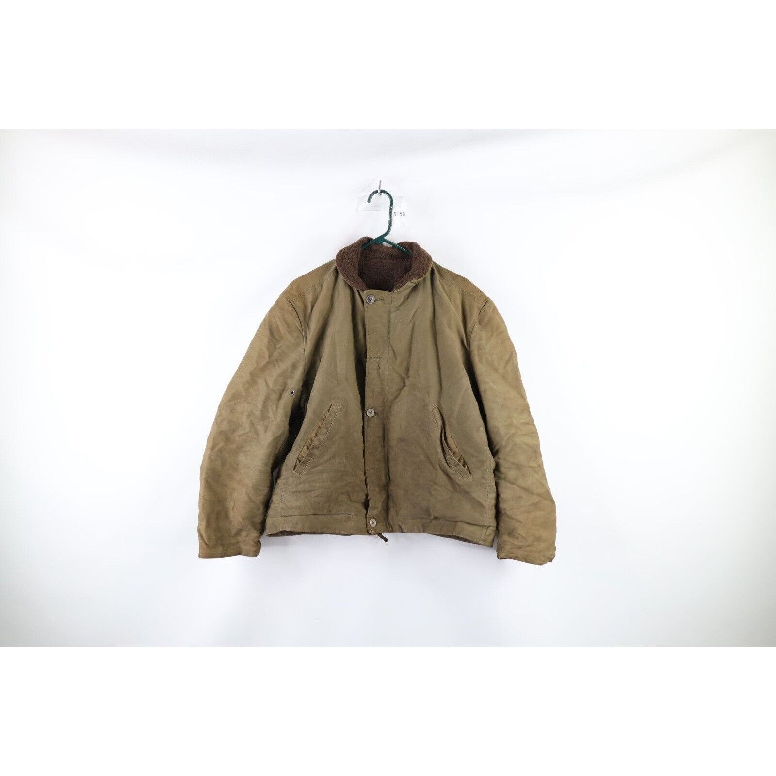 Vintage 40s WWII US Navy N-1 Alpaca Lined Deck Jacket