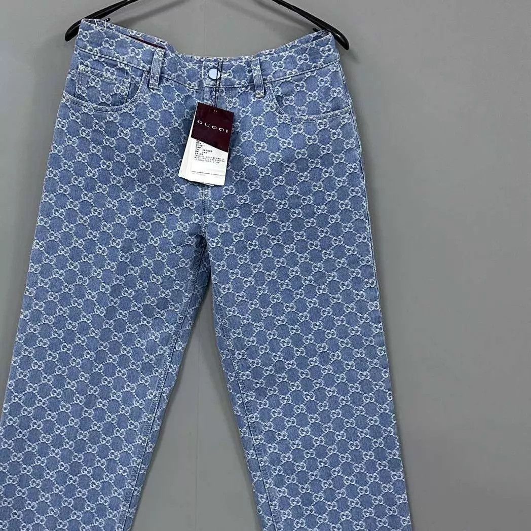 Gucci GUCCI all-over jacquard print women's 26 jeans Size 26" / US 2 / IT 38 - 2 Thumbnail