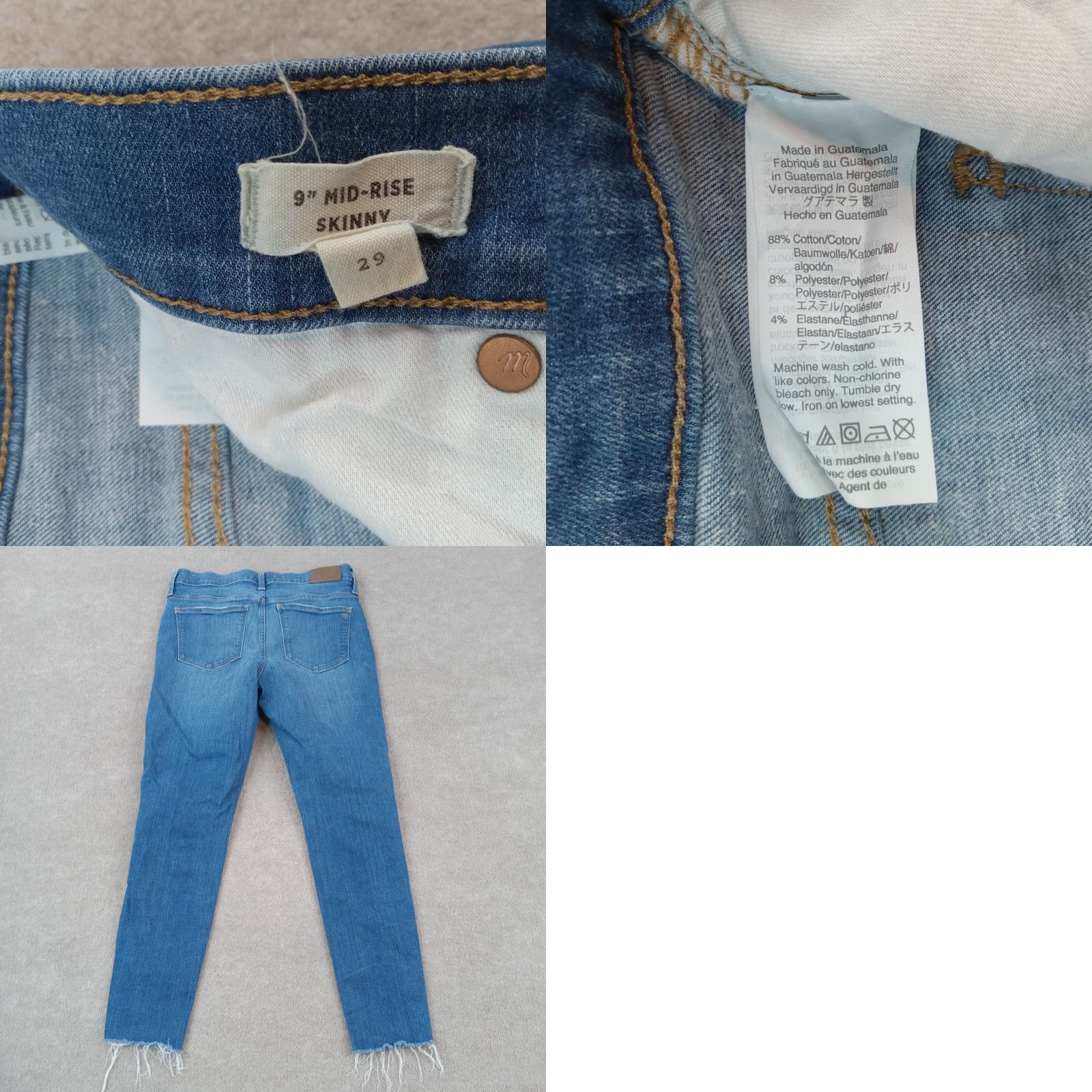 Madewell Madewell Skinny Jeans Women's Size 29 Blue Denim Mid Rise Stretch 30x26 Size 30" / US 8 / IT 44 - 8 Thumbnail