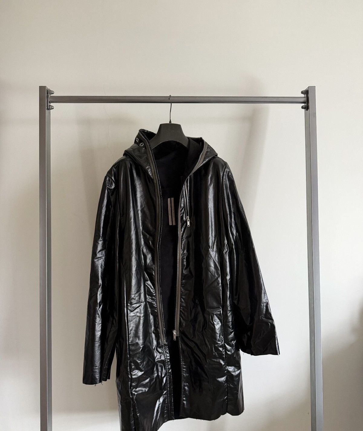 Rick Owens Rick Owens Full-Zip Shark Head Black Patent Leather Jacket Size US S / EU 44-46 / 1 - 1 Thumbnail