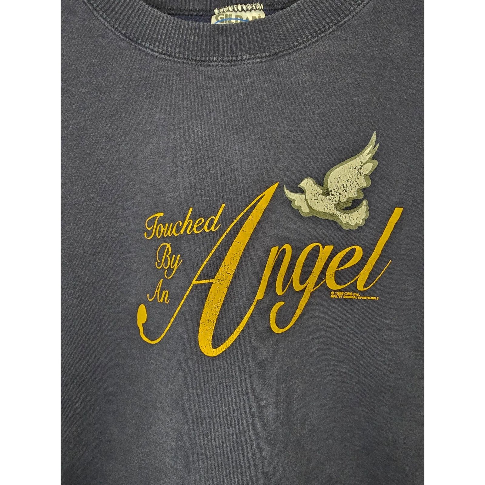 Gildan Vintage Touched By An Angel Sweatshirt CBS Blue Large 1990s Size US L / EU 52-54 / 3 - 2 Thumbnail