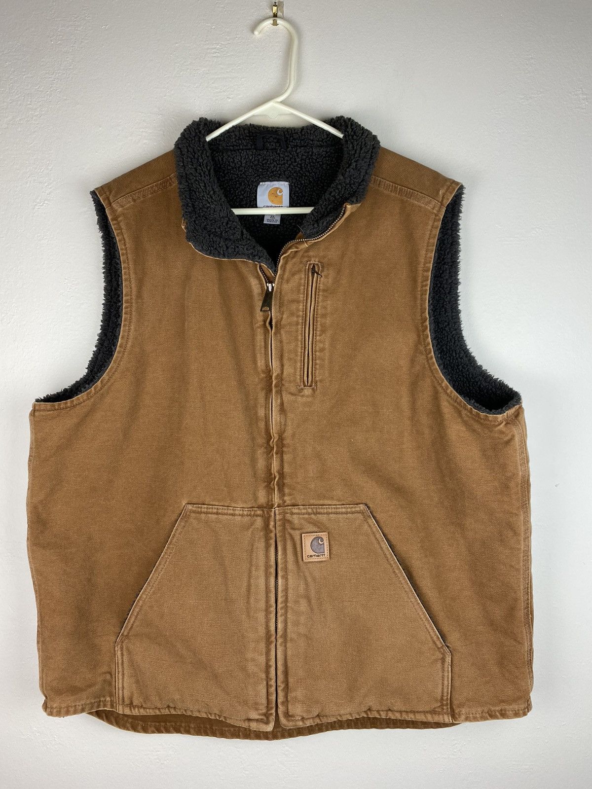 Carhartt Vintage Carhartt Sherpa Lined Vest Fur Workwear Size US XL / EU 56 / 4 - 1 Thumbnail