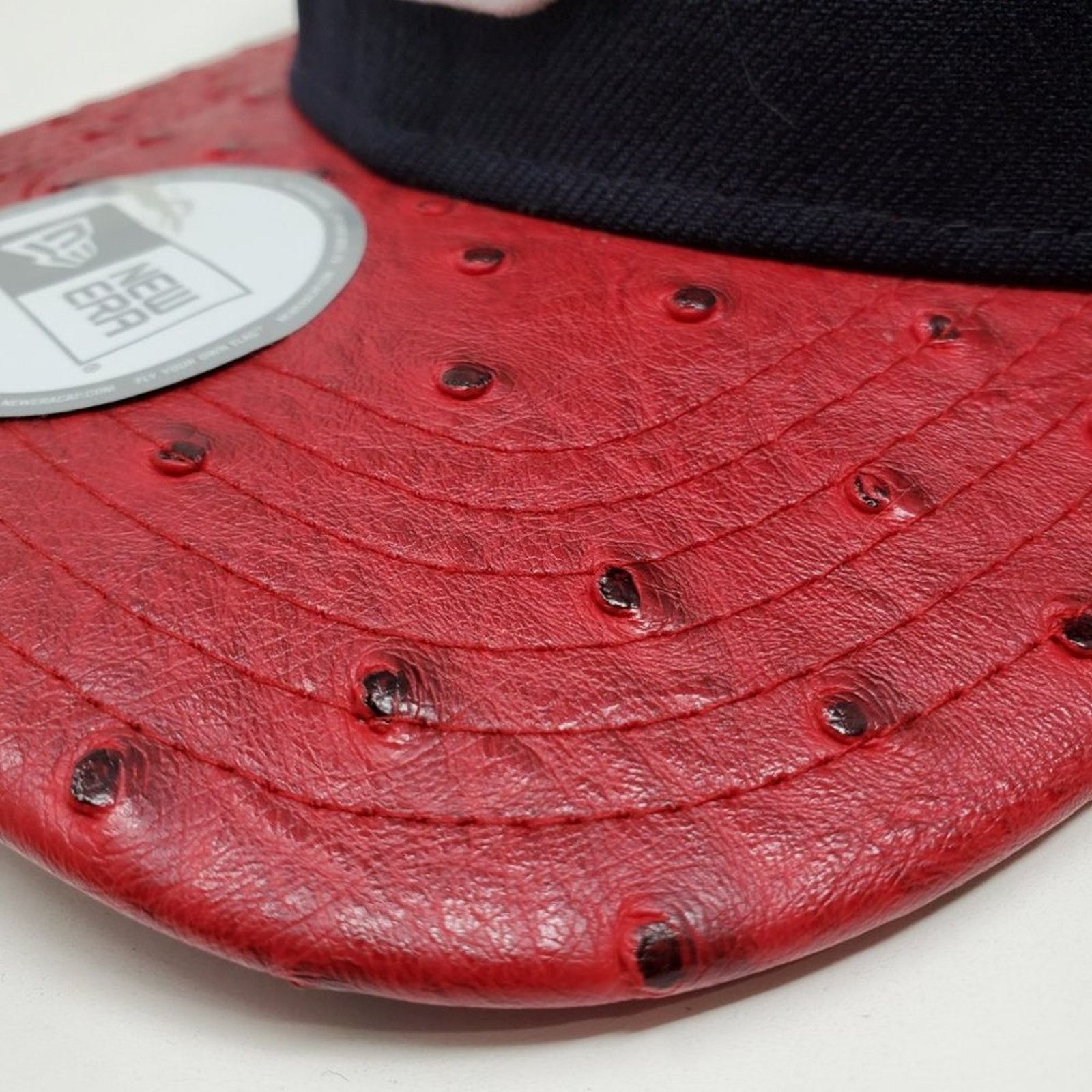 Crooks & Castles C&C New Era Ostrich Print Strapback Hat Navy Red Size ONE SIZE - 5 Thumbnail