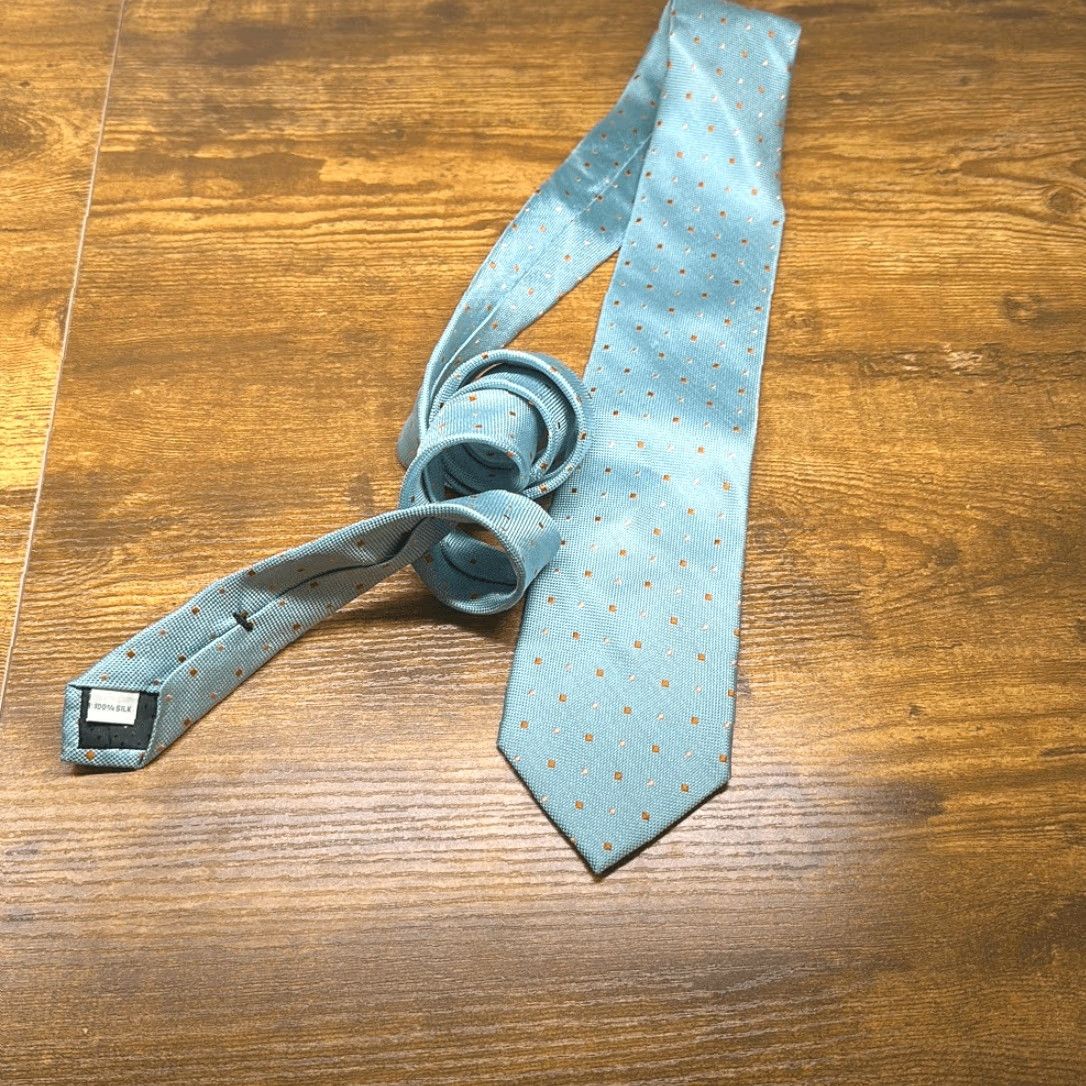 Egara EGARA Tie Men Blue Orange Dot 100% Silk Necktie NEW, One Size, 60" Length, 3" Width, Blue, Necktie, Mens, Silk Tie Size ONE SIZE - 6 Thumbnail