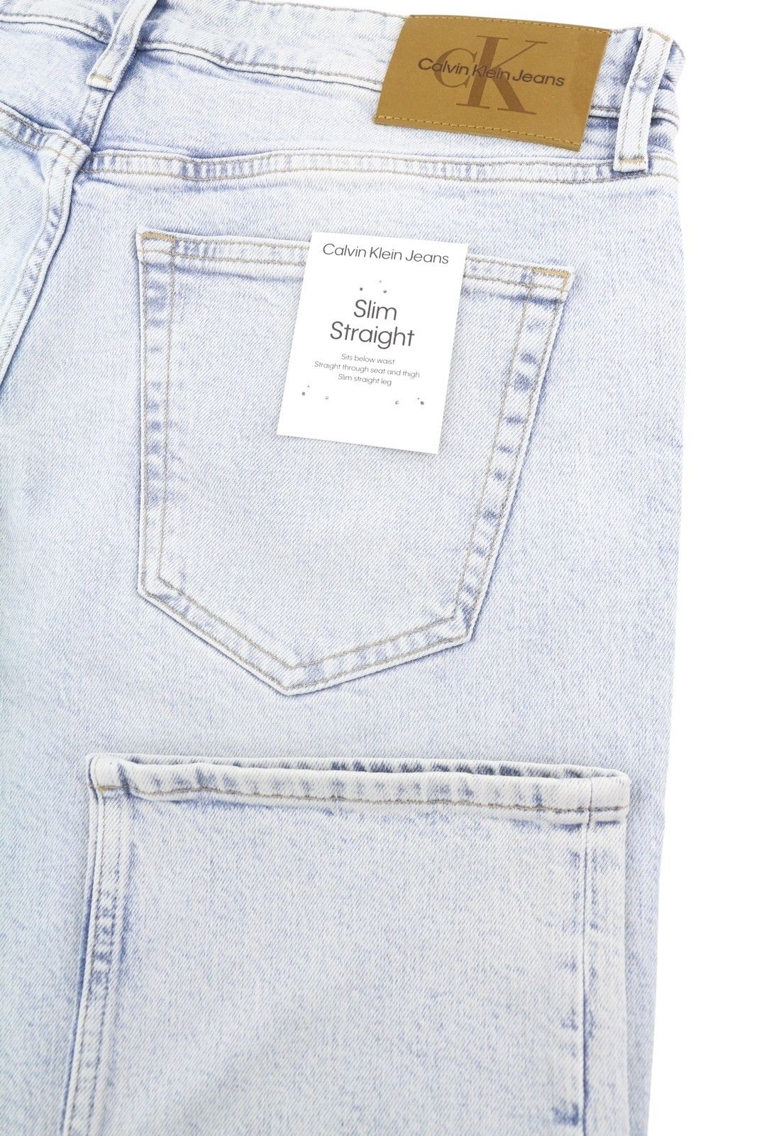 Calvin Klein SLIM STRAIGHT W34/L32 Blue Faded Zip Fly Jeans 87463 Size US 34 / EU 50 - 6 Thumbnail