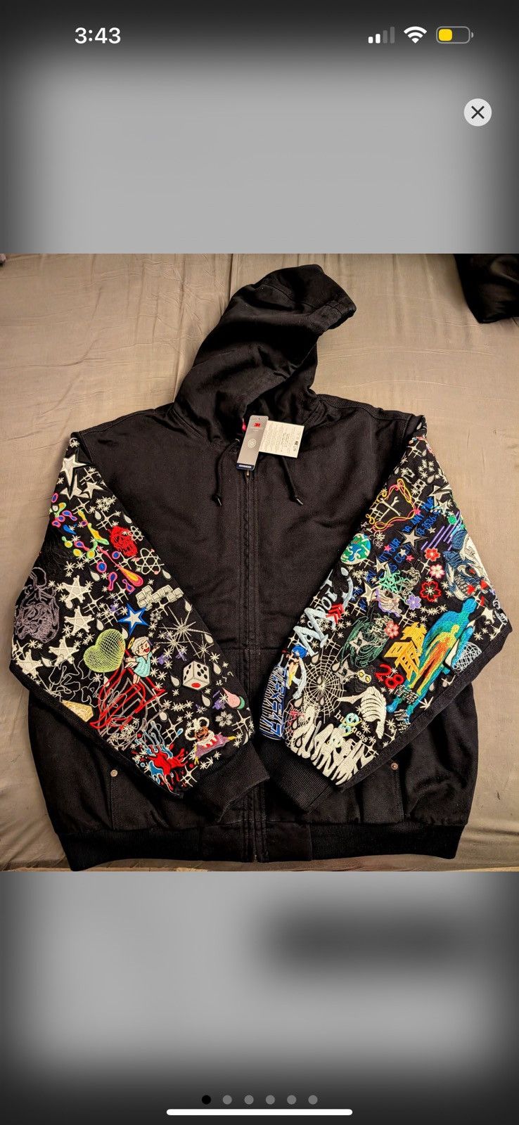 Supreme AOI EMBROIDERED HOODED WORK JACKET FLAMES SIZE M