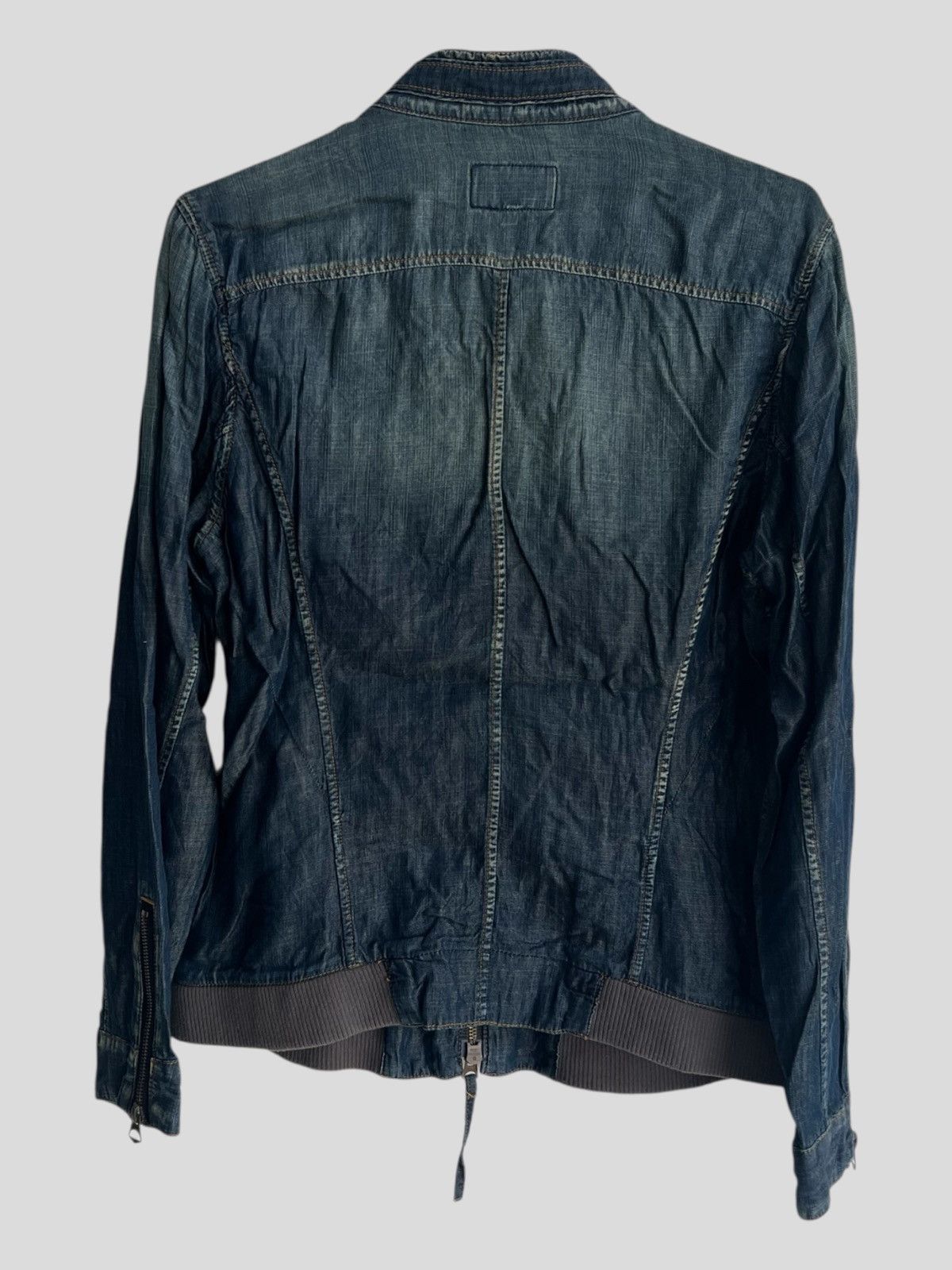 If Six Was Nine Y2K Asymmetrical Zipper Bondage Denim Cafe Racer Jkt PPFM Size US M / EU 48-50 / 2 - 6 Thumbnail