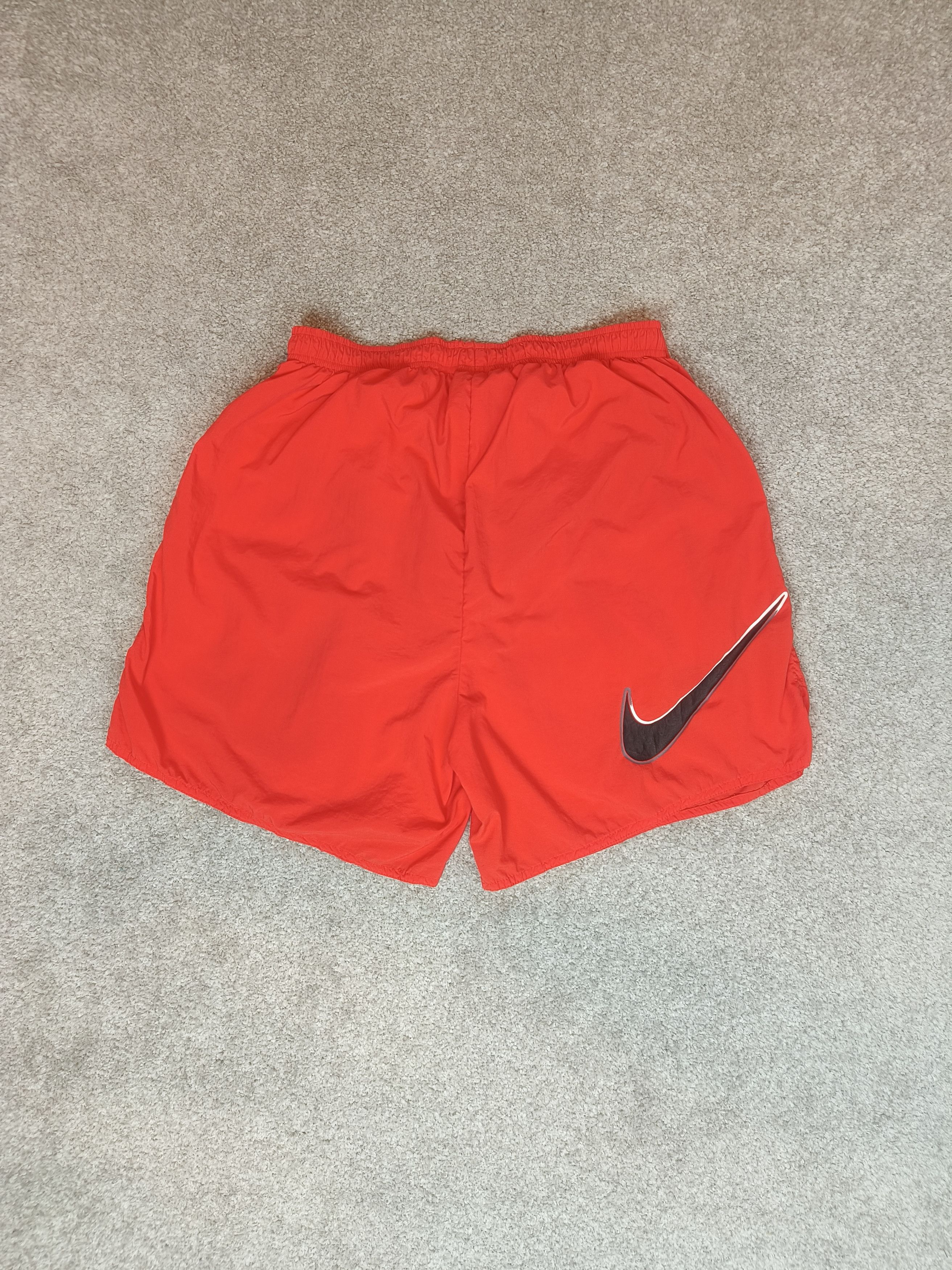 Nike × Vintage Vintage 90s Nike Athletic Shorts Black Swoosh Size US 34 / EU 50 - 1 Thumbnail