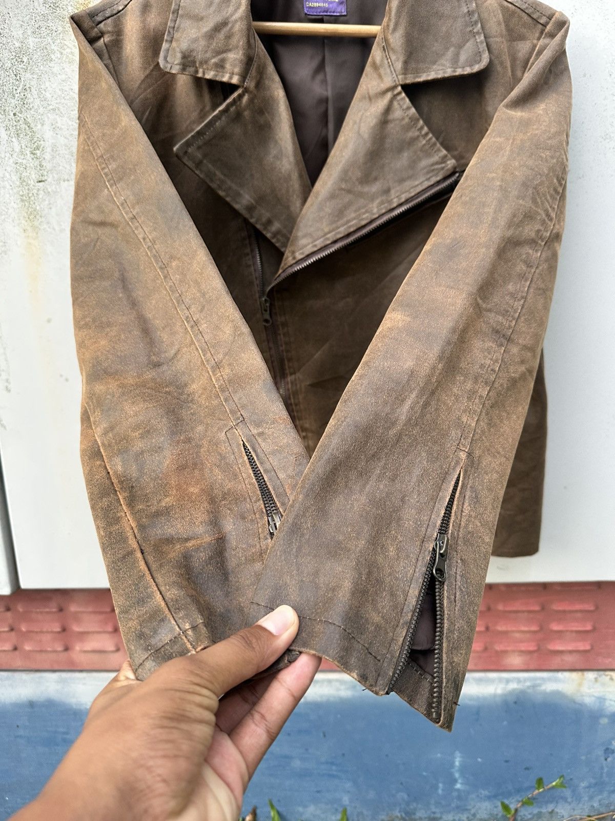 Vintage 👹Vintage Nissy Double Collar Brown Leather Jacket Size US M / EU 48-50 / 2 - 8 Thumbnail
