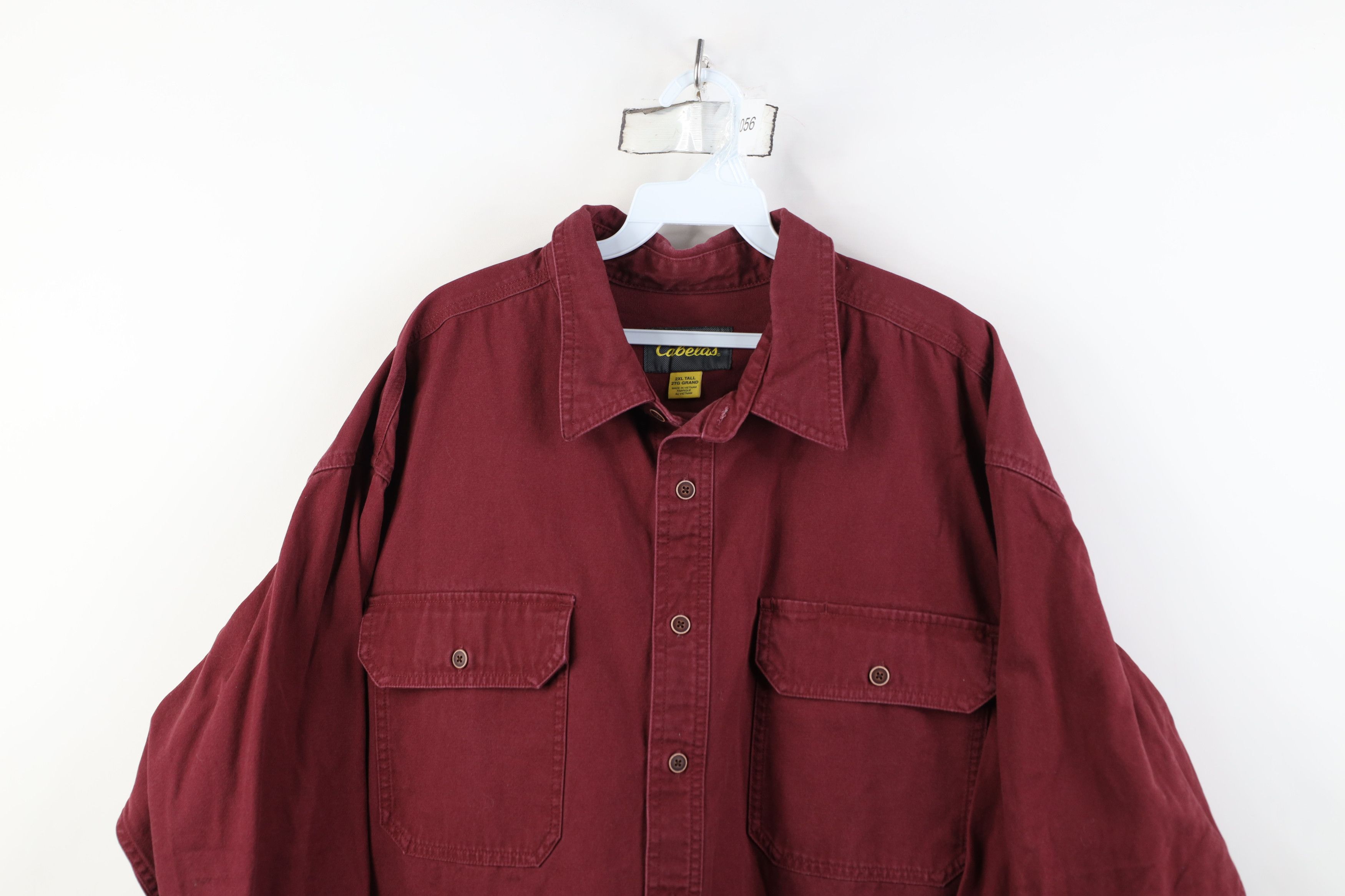 Cabelas Vintage Cabelas Heavyweight Canvas Collared Button Shirt Red Size US XXL / EU 58 / 5 - 2 Thumbnail