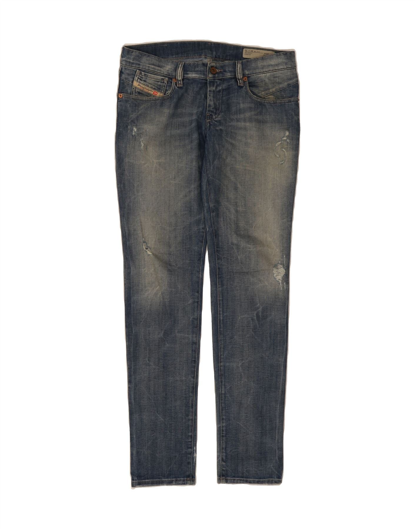 Diesel Womens Getlegg Low Waist Skinny Slim Jeans W34 L32 Blue Cott Size 24" / US 00 / IT 34 - 1 Thumbnail