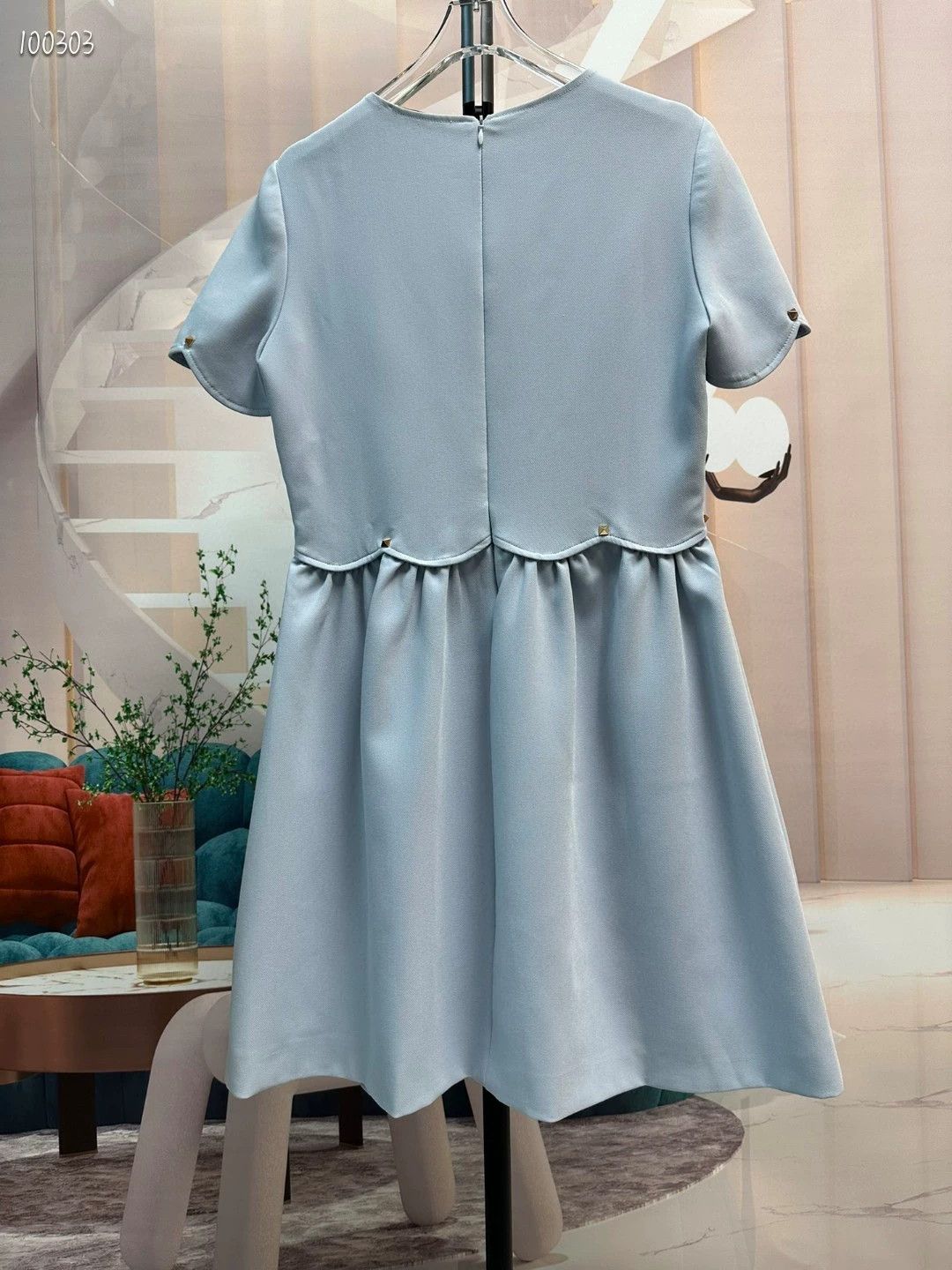 Valentino Valentino Blue Fitted Waist Dress - dmc Size US XL / EU 56 / 4 - 1 Thumbnail