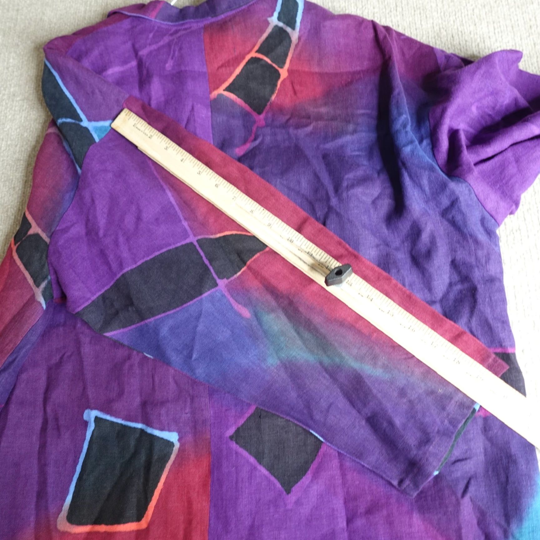 Vintage **Farley Farley Women's Mid-Length Blue Purple Linen Jacket** User: Farley Farley Women's Mid-Length Blue Purple Linen Jacket Size L / US 10 / IT 46 - 2 Thumbnail