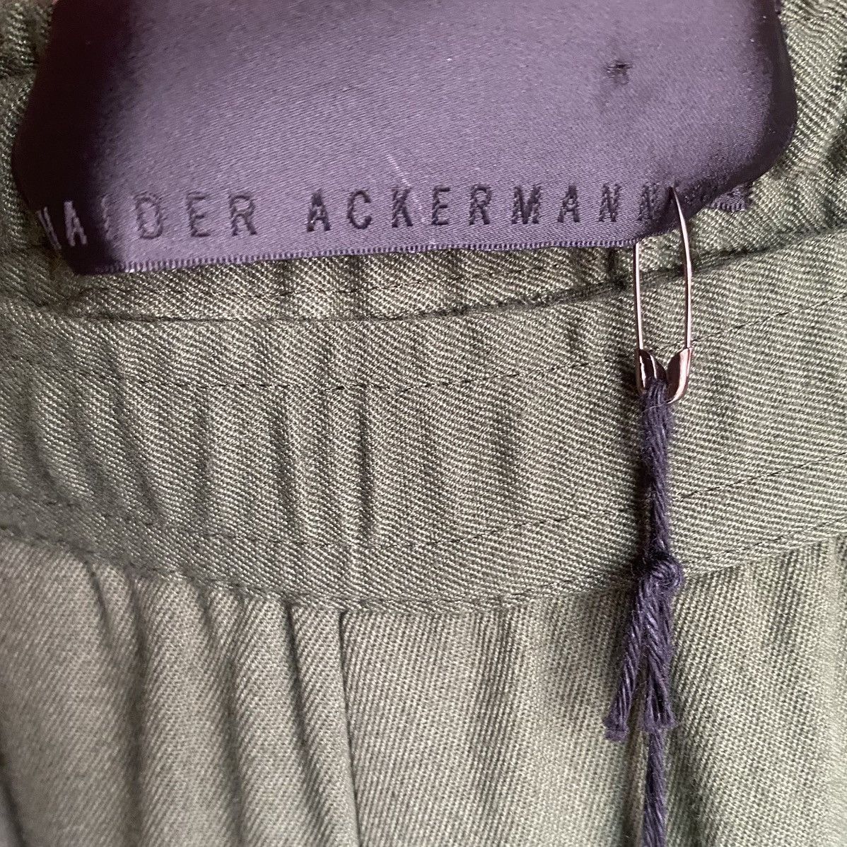 Haider Ackermann SS20 Khaki Green Elastic Waist Band Trousers Size US 32 / EU 48 - 4 Thumbnail