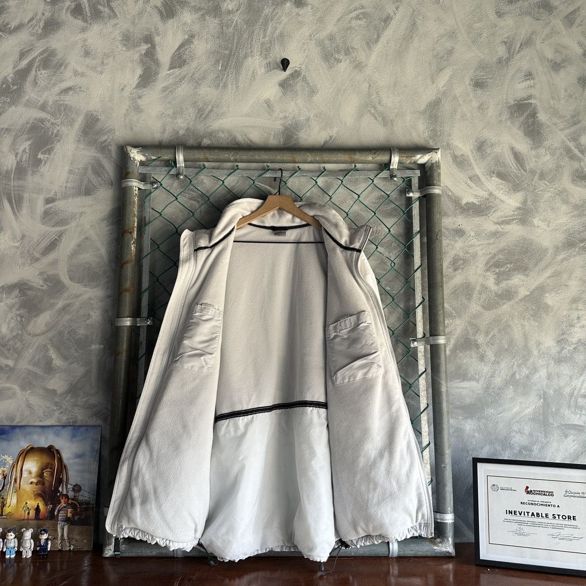 Nike × Vintage VTG Y2K Nike White Full Zip Jacket Fleece Lined Coat Swoosh Size US XXL / EU 58 / 5 - 8 Thumbnail