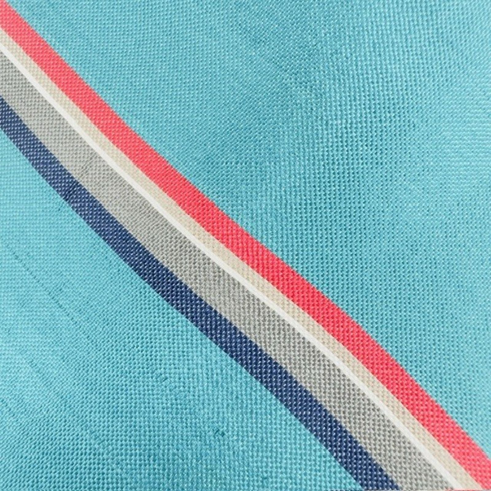 Other Brownstone Necktie Aqua/Red Stripes Silk USA Preppy VTG Size ONE SIZE - 7 Thumbnail