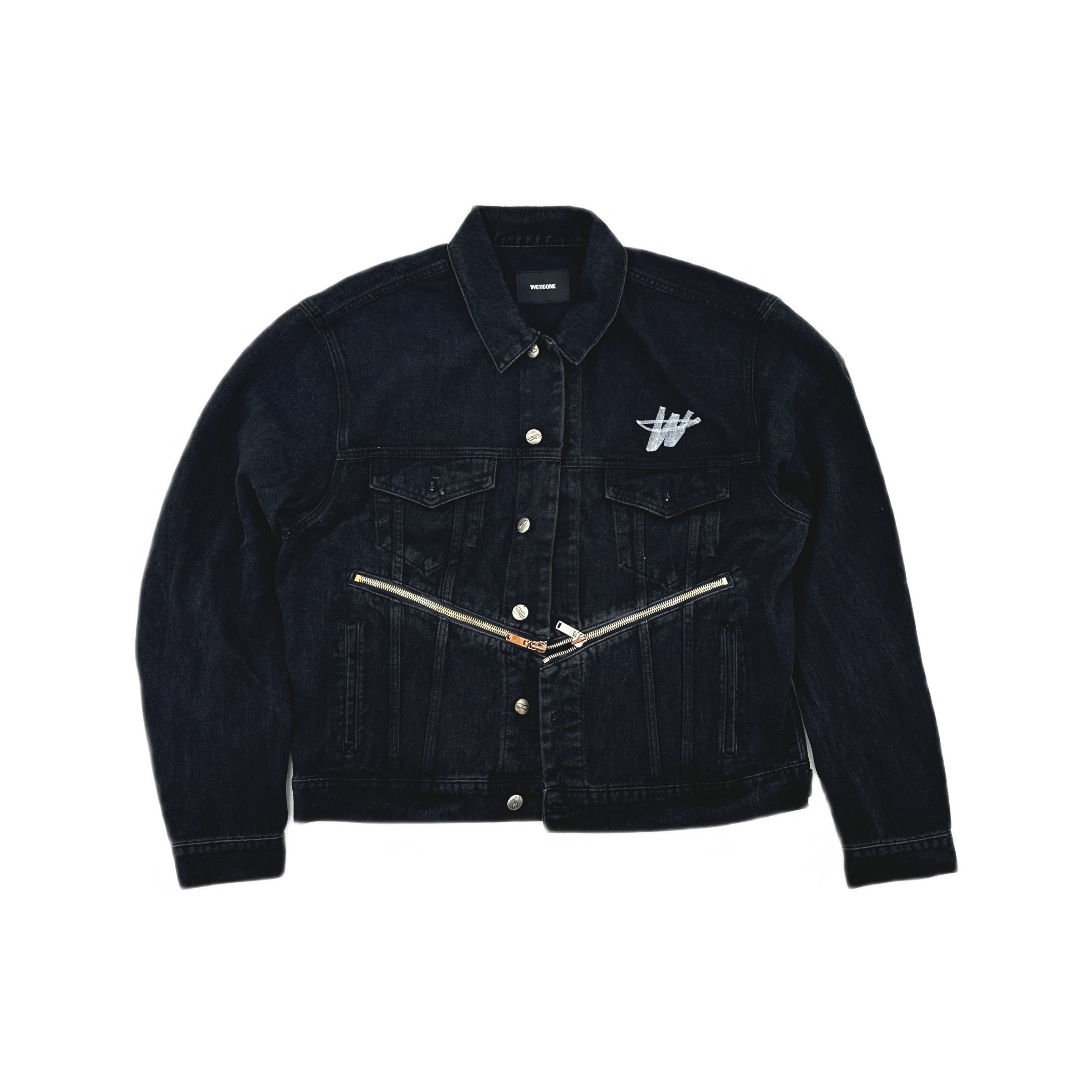 WE11DONE WE11DONE Logo Zipper Denim Jacket Size XL Size US XL / EU 56 / 4 - 1 Thumbnail