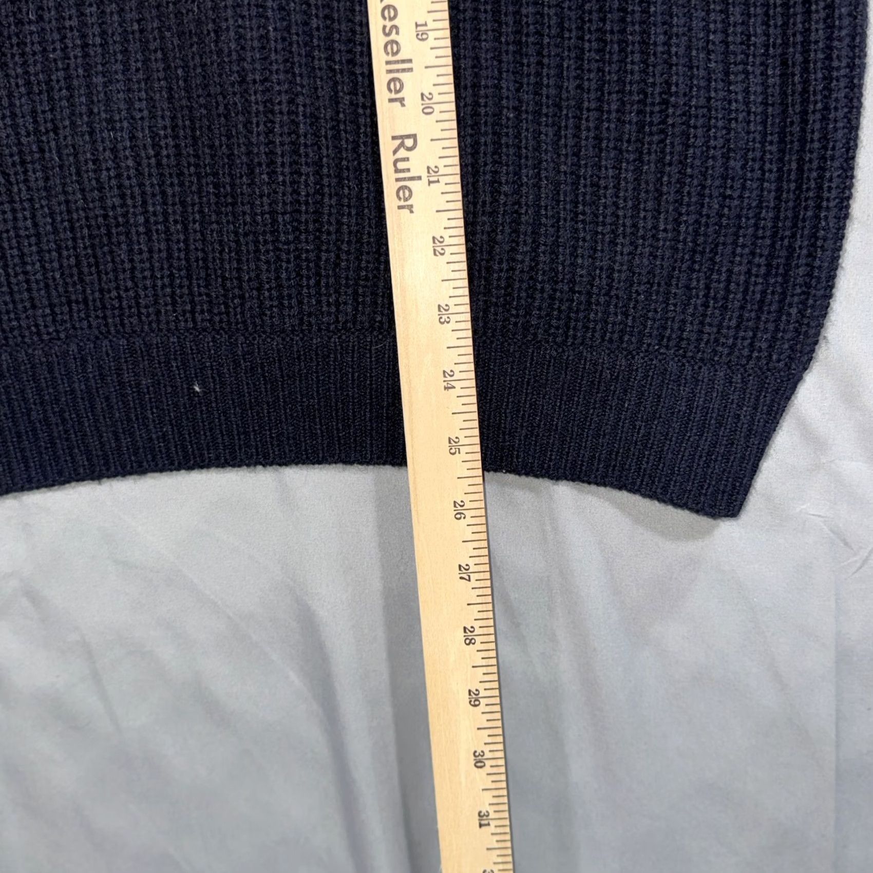 Vince Vince Womens Large Blue Yak Wool V-Neck Waffle-Knit Relaxed Pullover Sweater Size L / US 10 / IT 46 - 7 Thumbnail