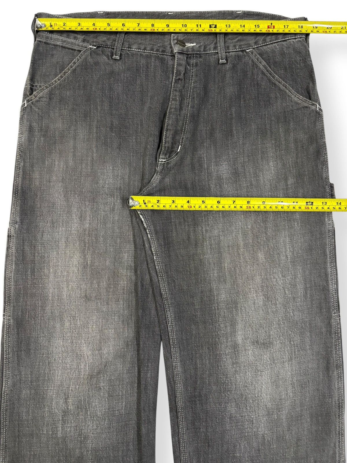 Carhartt Vintage Y2K Carhartt Black Faded Baggy Carpenter Jeans Size US 36 / EU 52 - 14 Thumbnail
