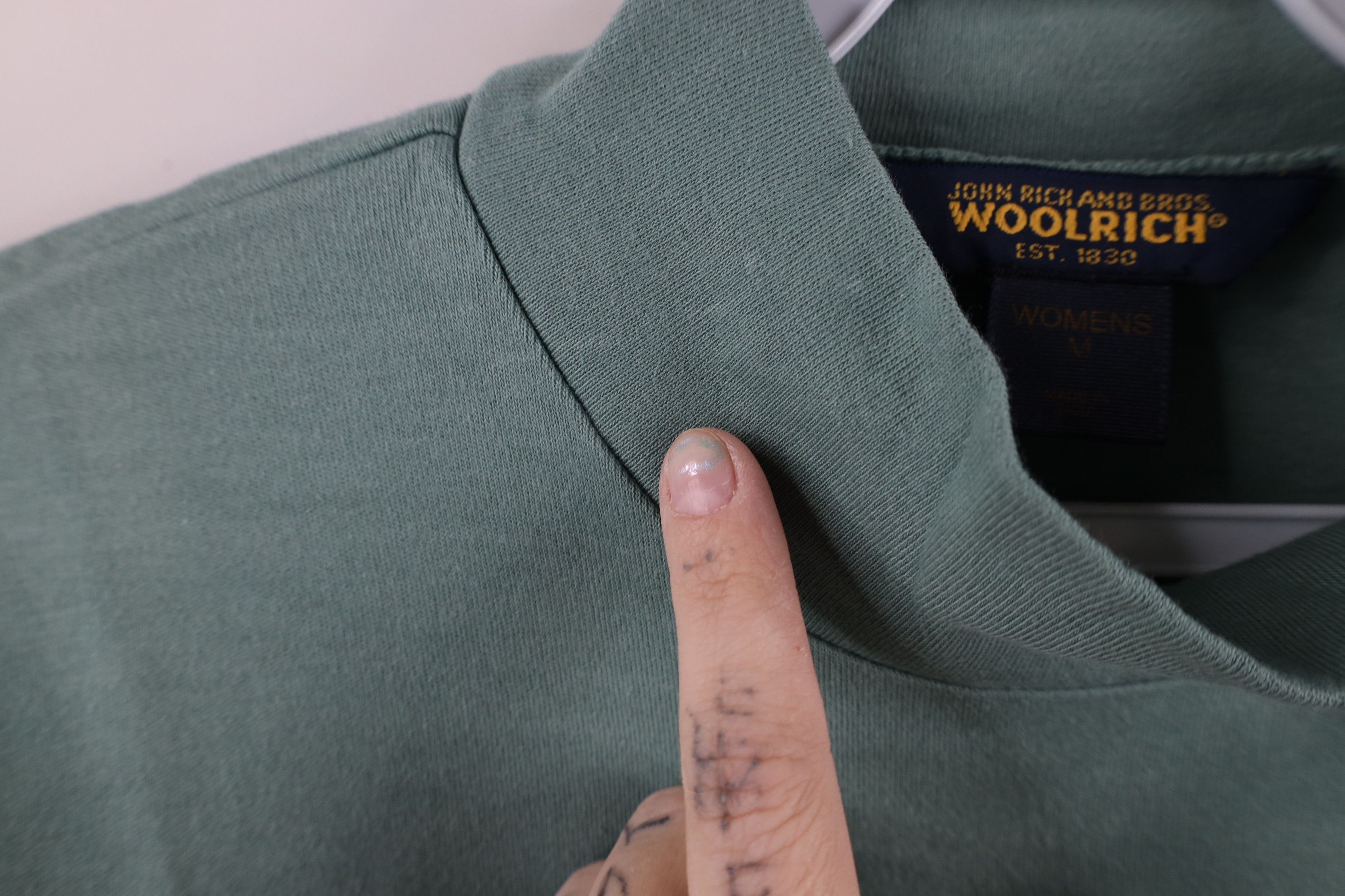 Vintage × Woolrich Woolen Mills Vintage 90s Woolrich Long Sleeve Mock Neck T-Shirt Green Size M / US 6-8 / IT 42-44 - 6 Thumbnail