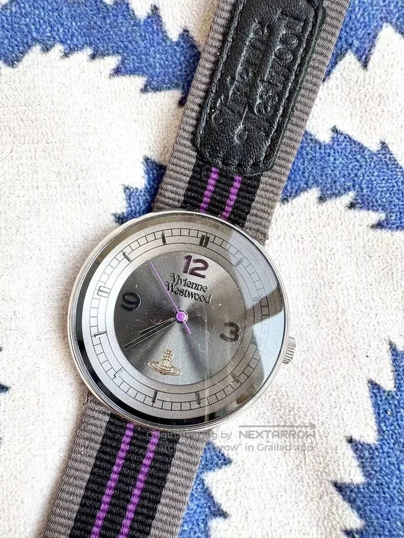 Vivienne Westwood Vivienne Westwood Gray Purple Canvas Watch. Size ONE SIZE - 2 Thumbnail