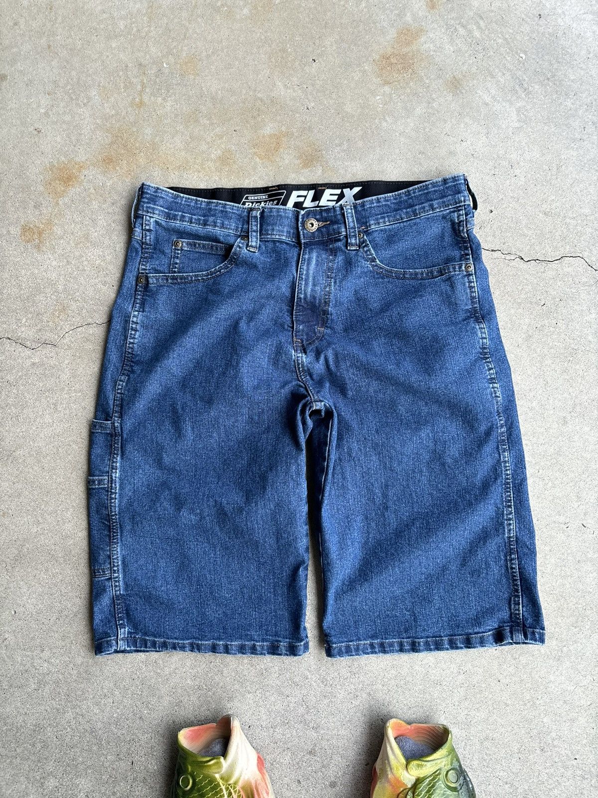 Dickies × Vintage Crazy Dickies Faded Wide Leg Over Knee Carpenter Jorts Size US 32 / EU 48 - 2 Thumbnail