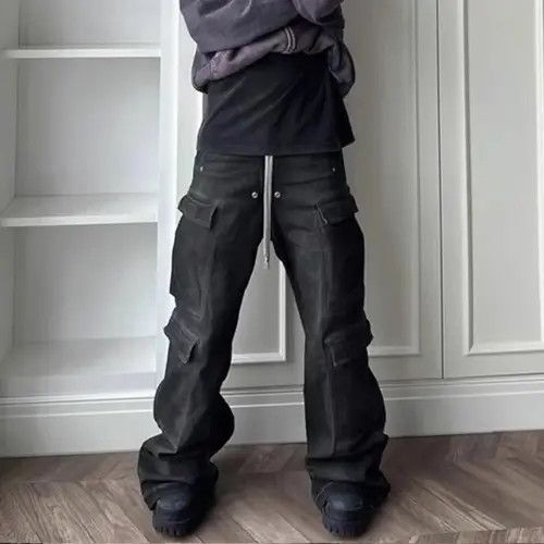 VIBE Hombre Drawstring Elastic Baggy Cargo Jeans y2k Size US 34 / EU 50 - 5 Thumbnail